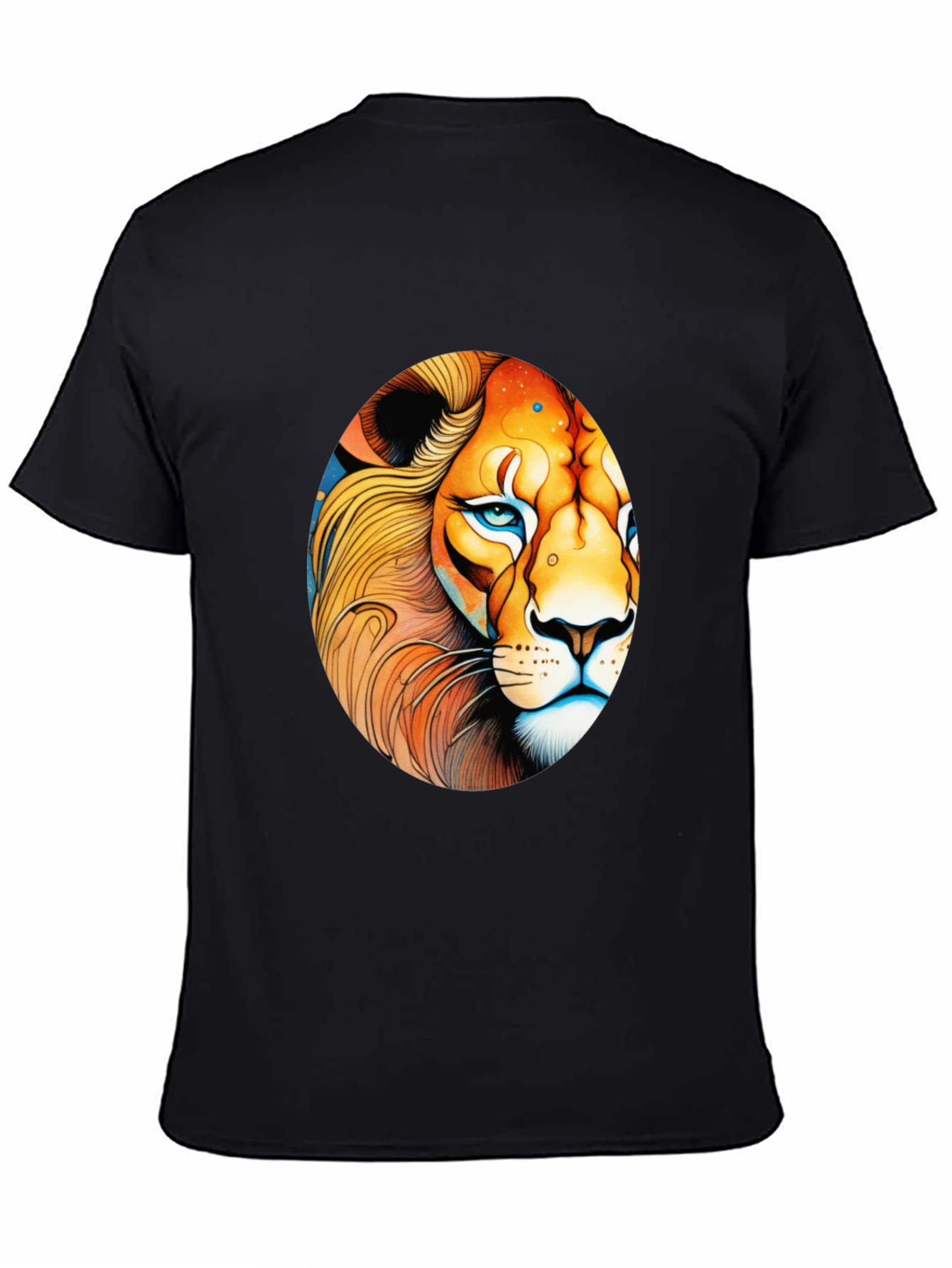 Black Lion Graphic Black T-Shirt view 4