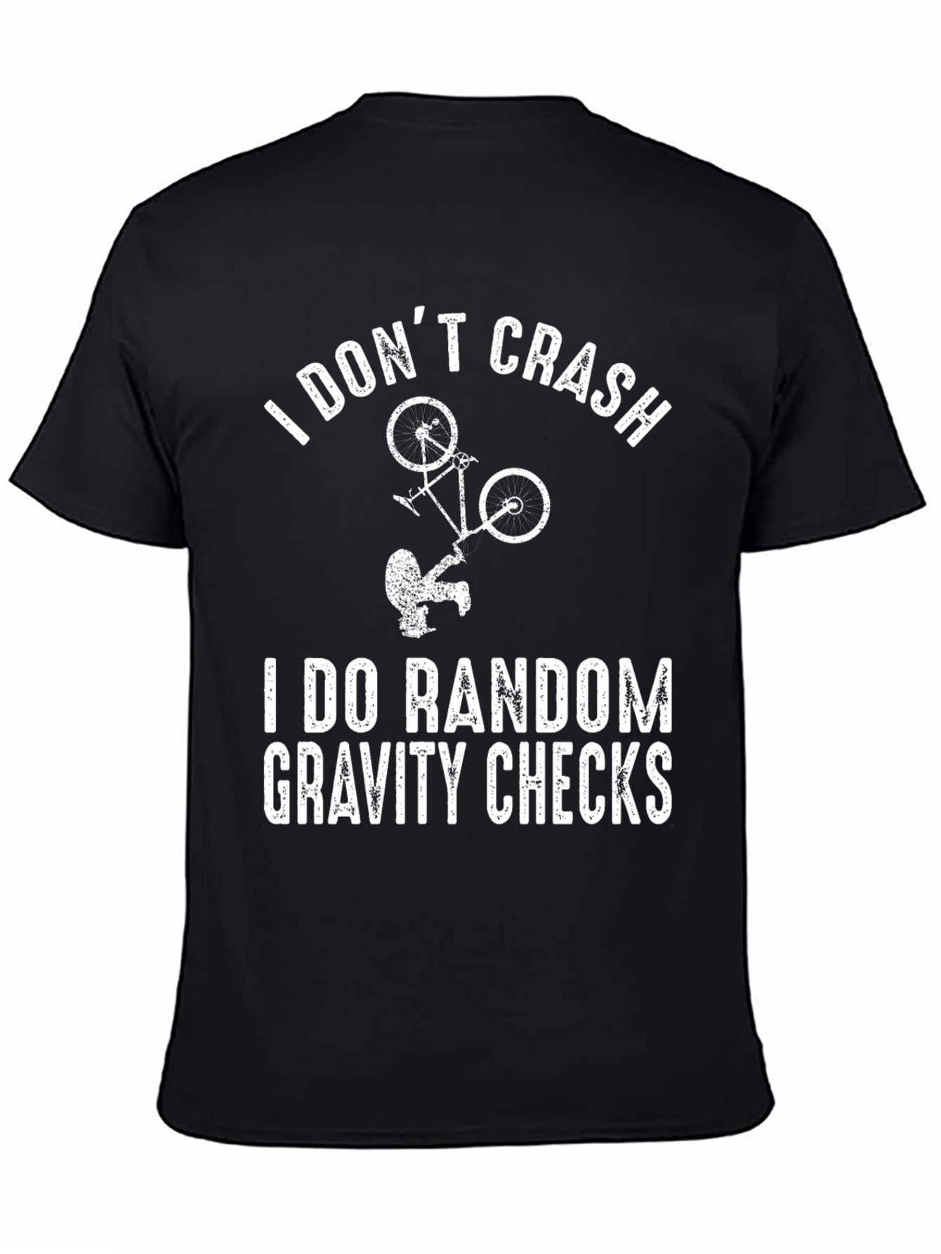 Black I Don't Crash Gravity Checks Graphic Tee view 4