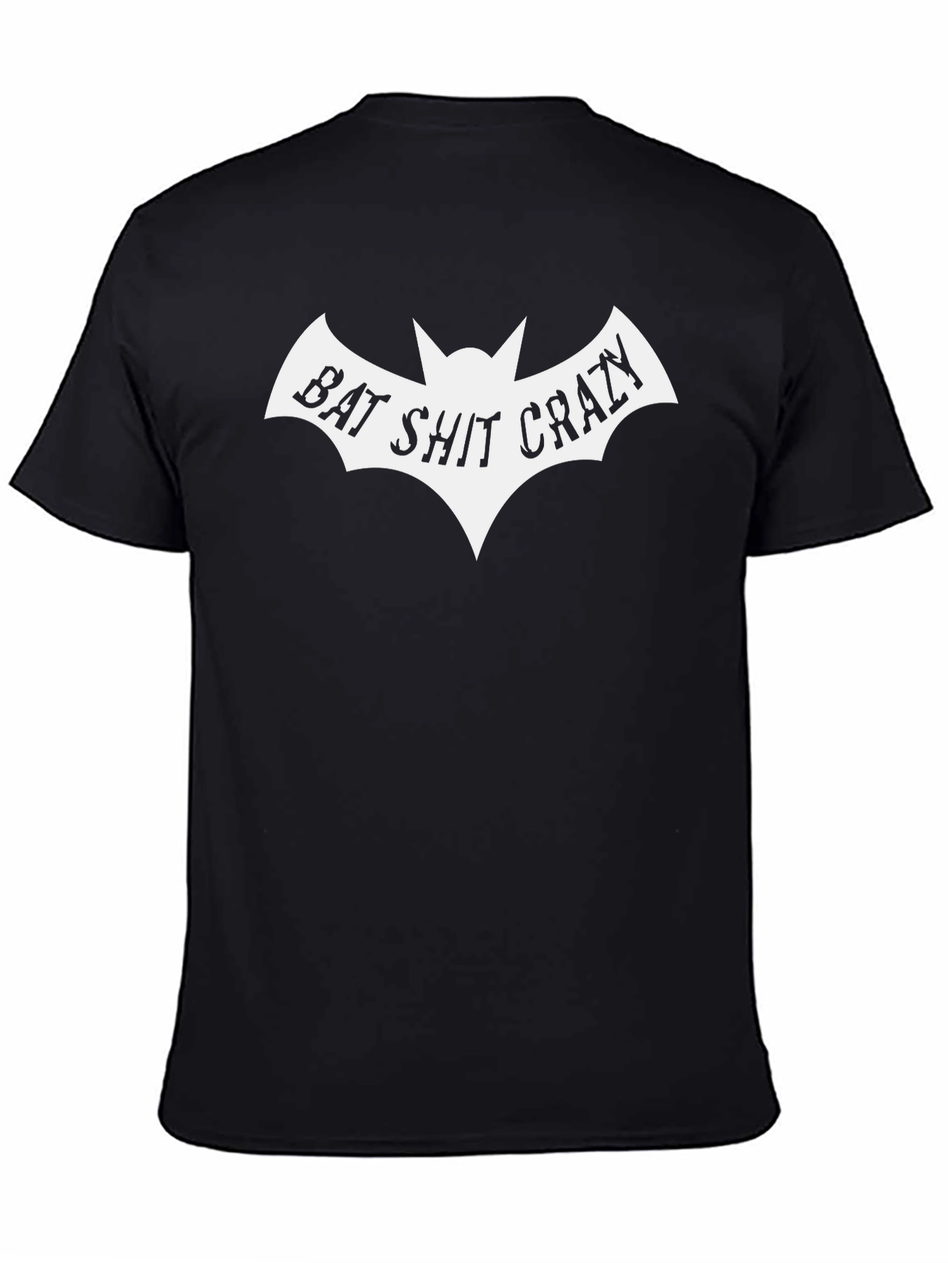 Black Bat Shit Crazy Graphic Tee - Funny Sarcastic Shirt view 4