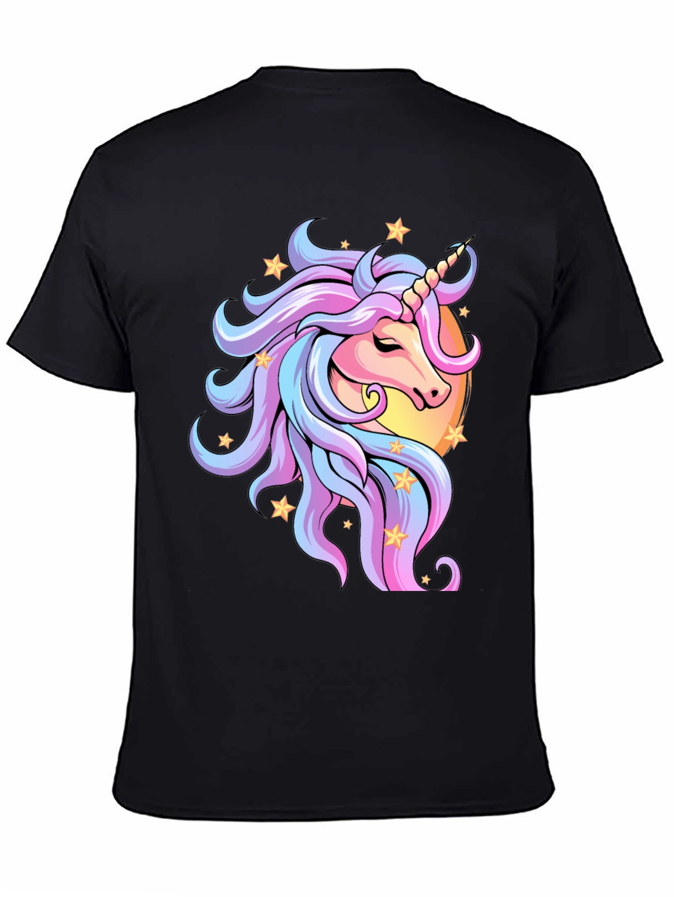 Black Unicorn Graphic Tee - Magical Pastel Design view 4