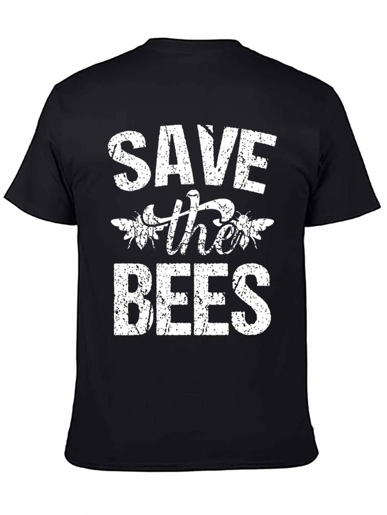 Black Save the Bees Graphic Tee - Black Cotton view 4