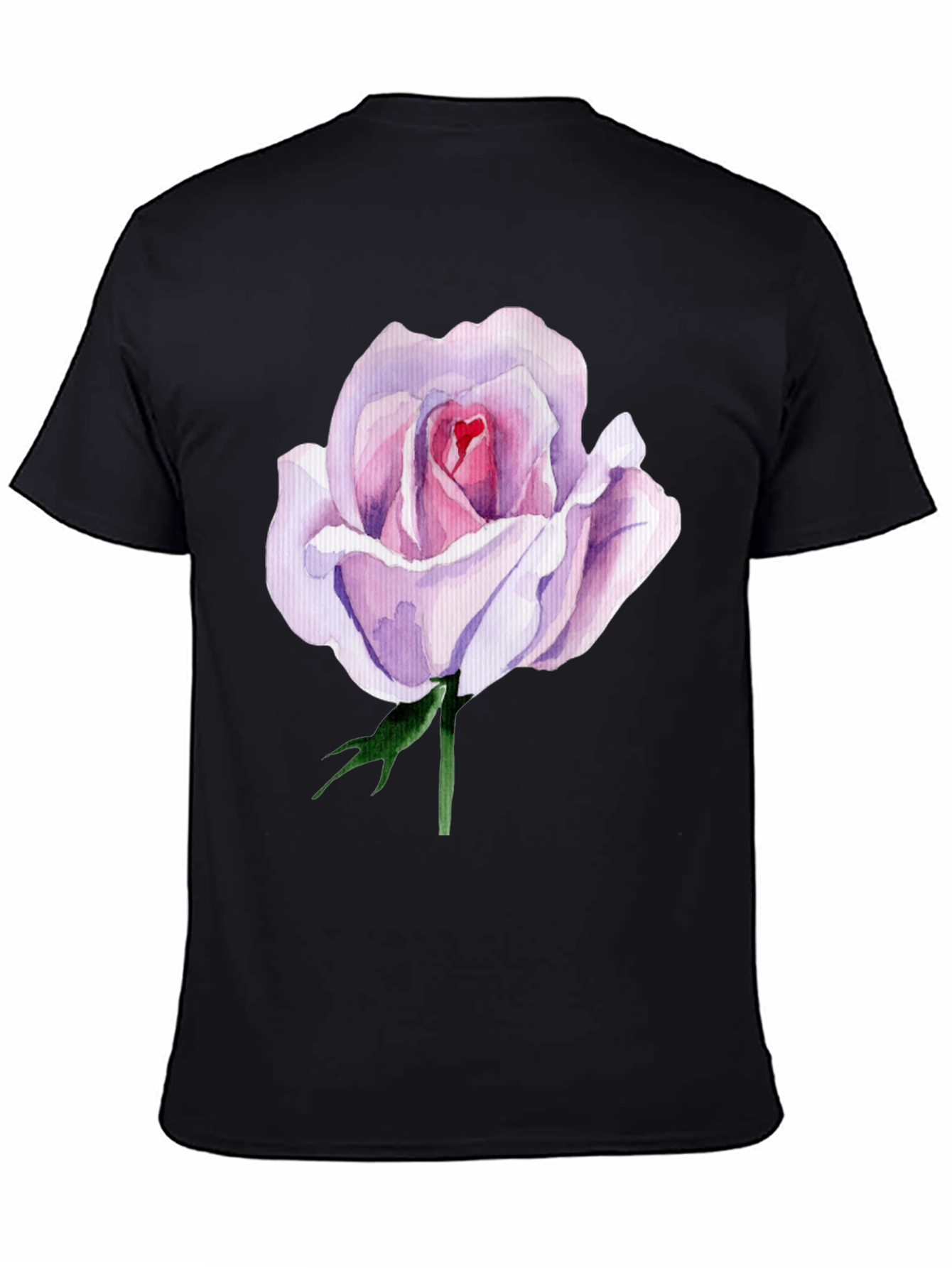 Elegant Rose Graphic Tee - Black - 4