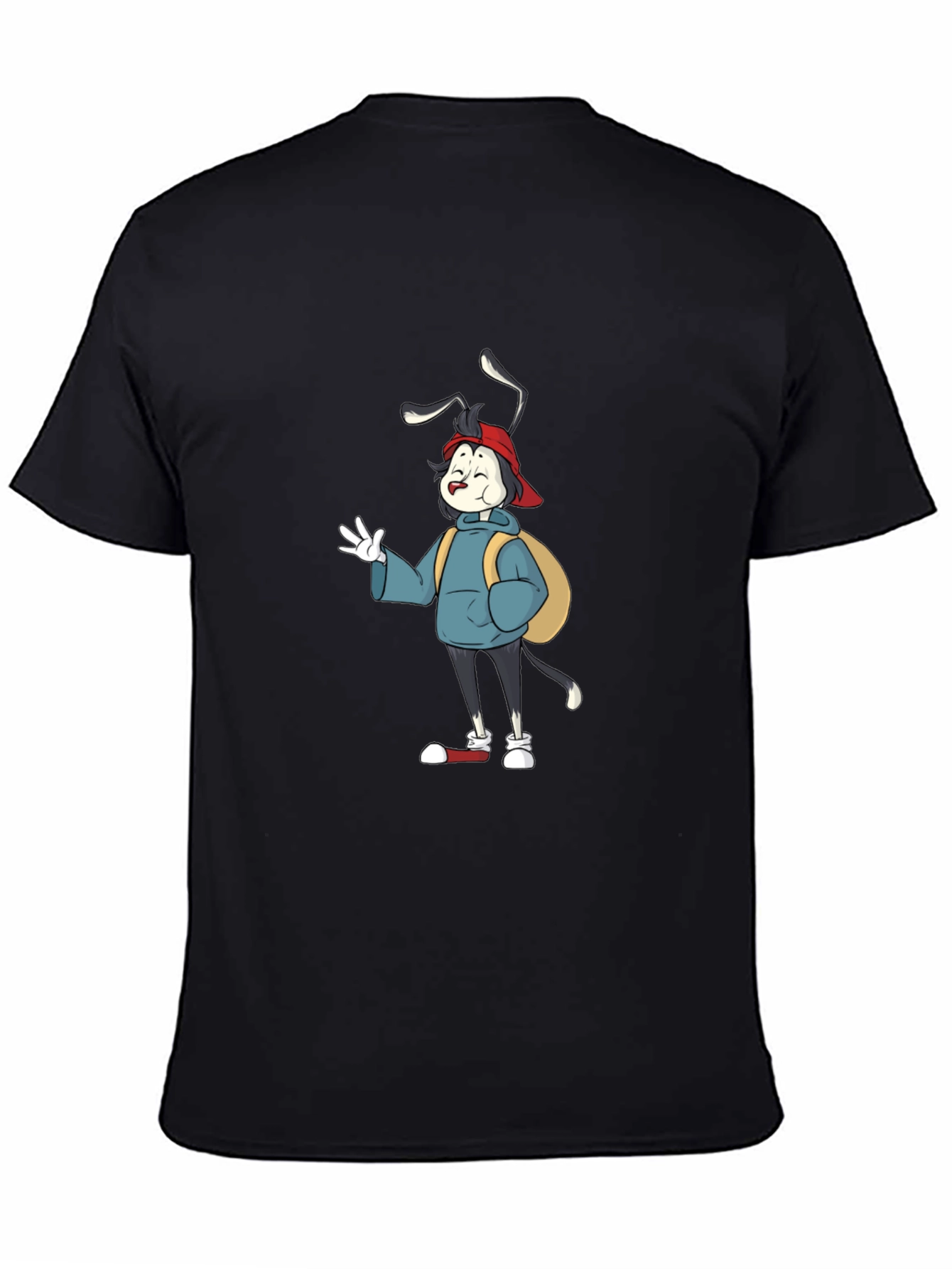 Black Cartoon Character Graphic Black T-Shirt view 4
