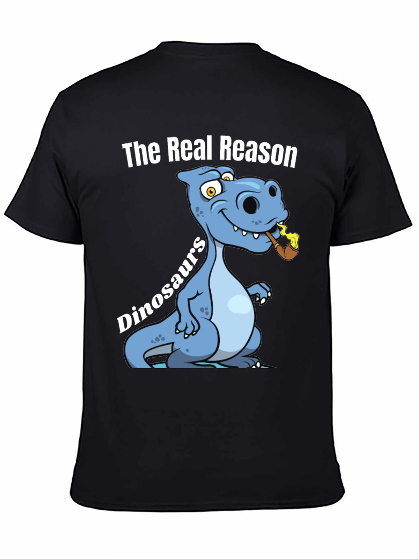 Black Funny Dinosaur T-Shirt - The Real Reason view 4