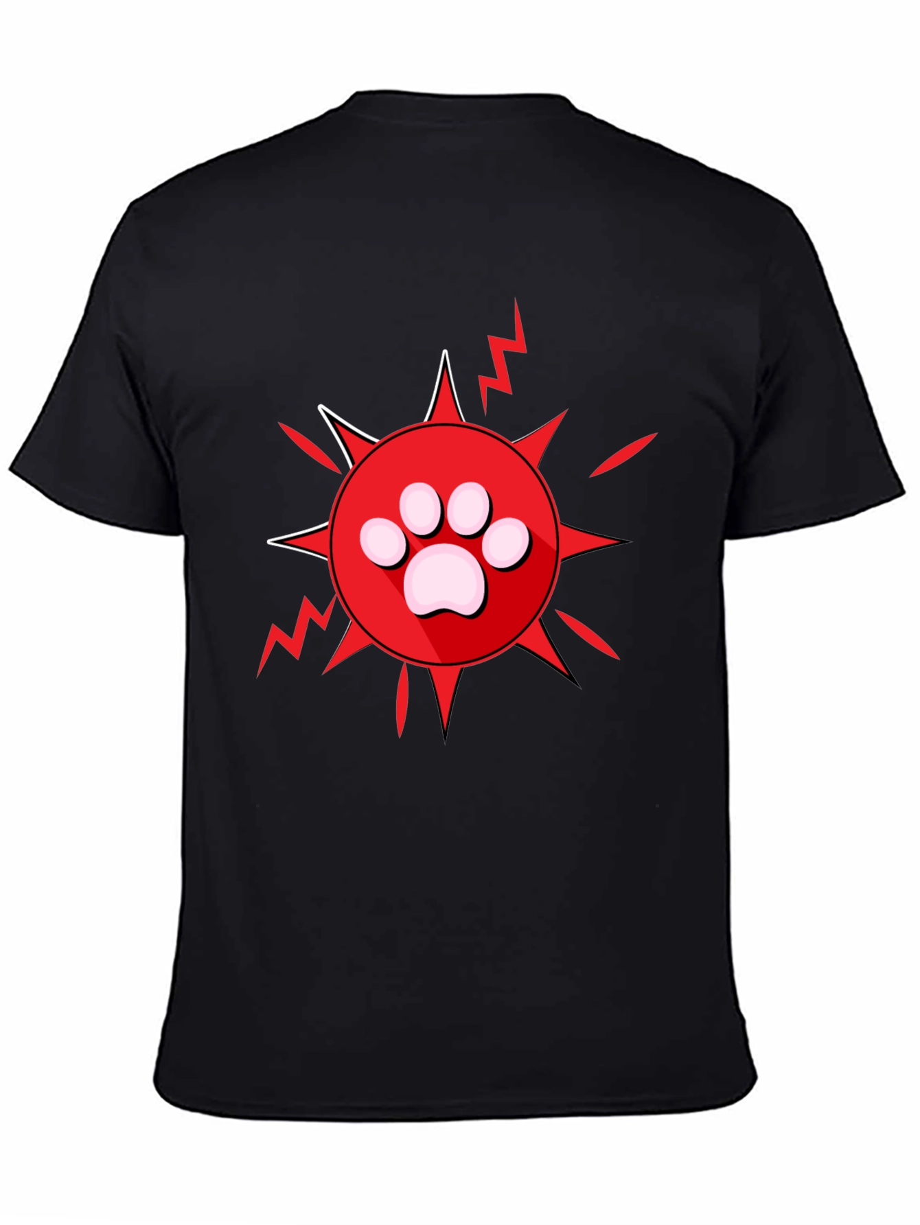 Black Paw Print Burst Graphic Tee - Black view 4