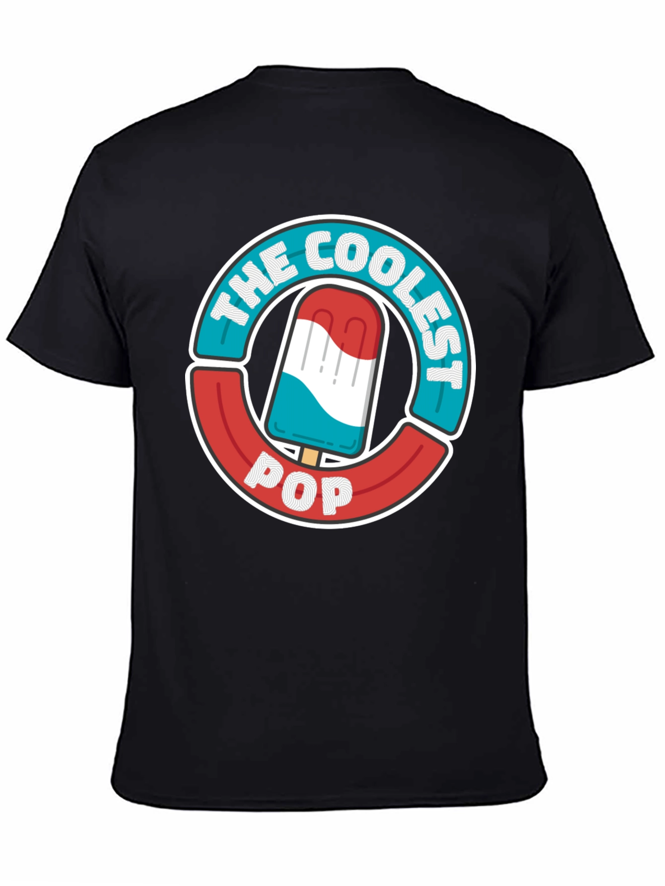 Black The Coolest Pop T-Shirt - Patriotic Popsicle Design view 4