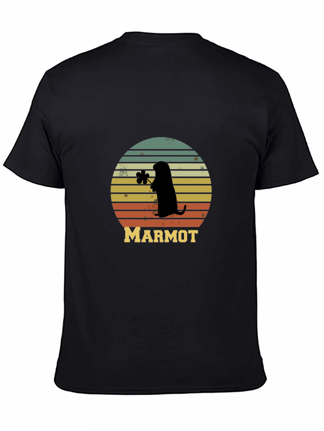 Black Retro Marmot Silhouette T-Shirt view 4
