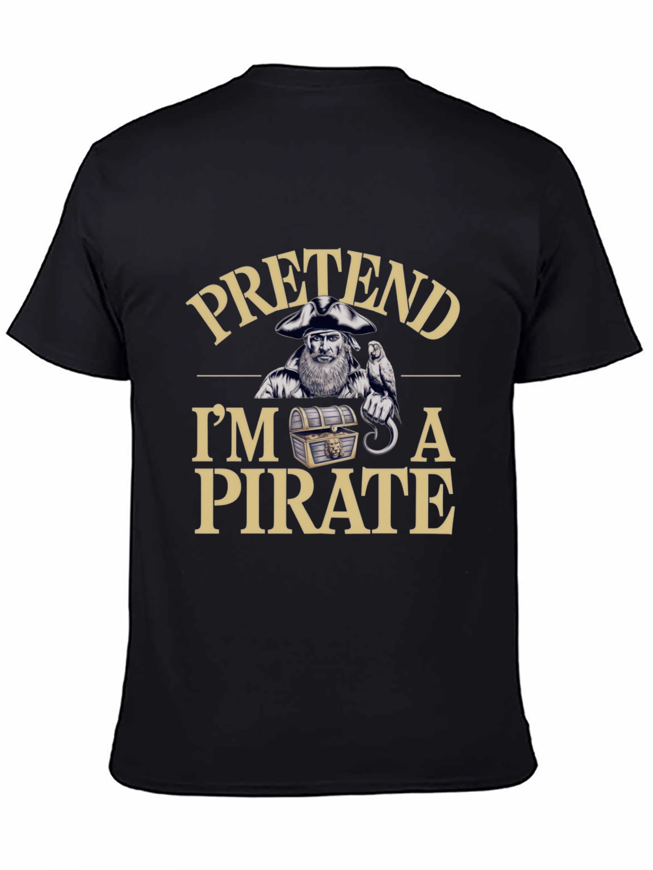 Black Funny Pretend I'm A Pirate Graphic Tee view 4