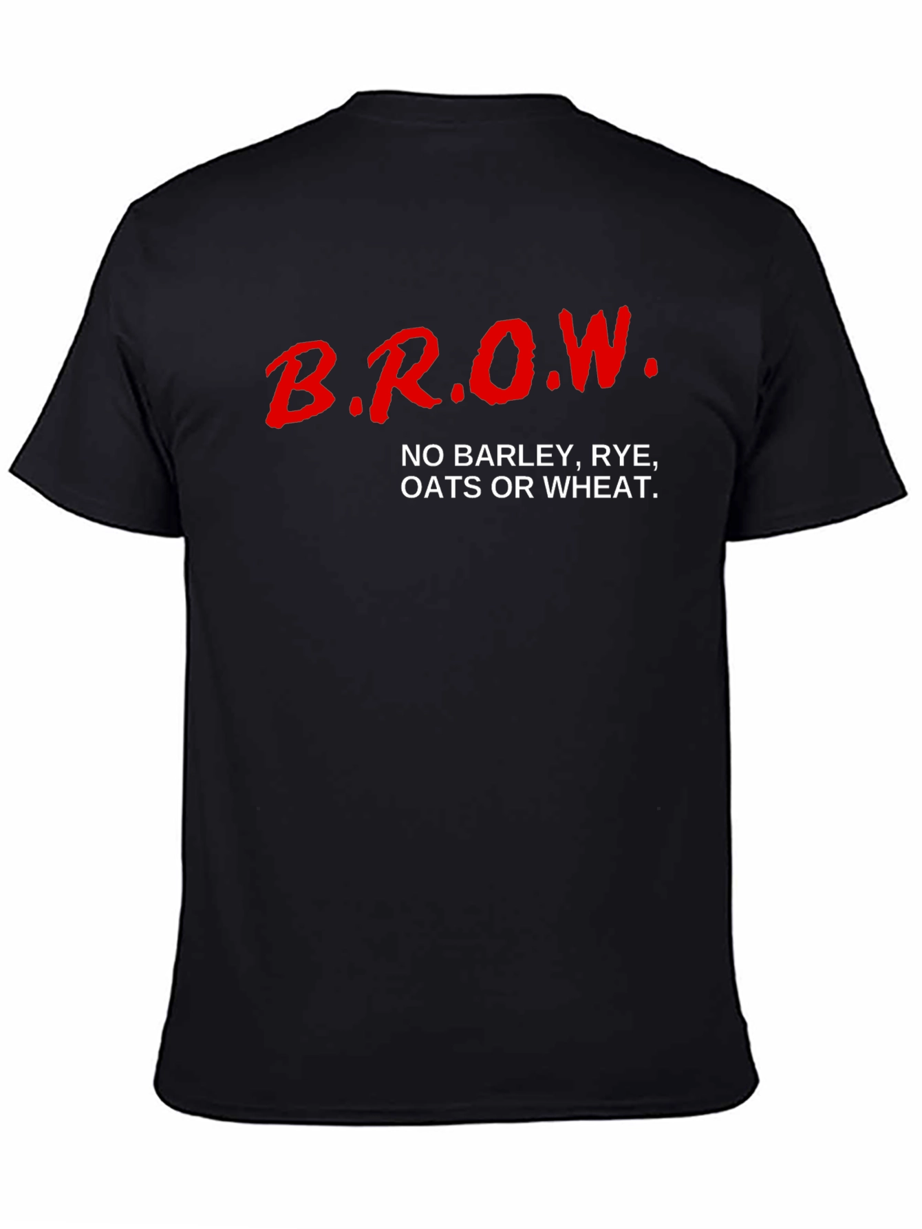 Black B.R.O.W. No Barley T-Shirt - Black Cotton Blend Tee view 4