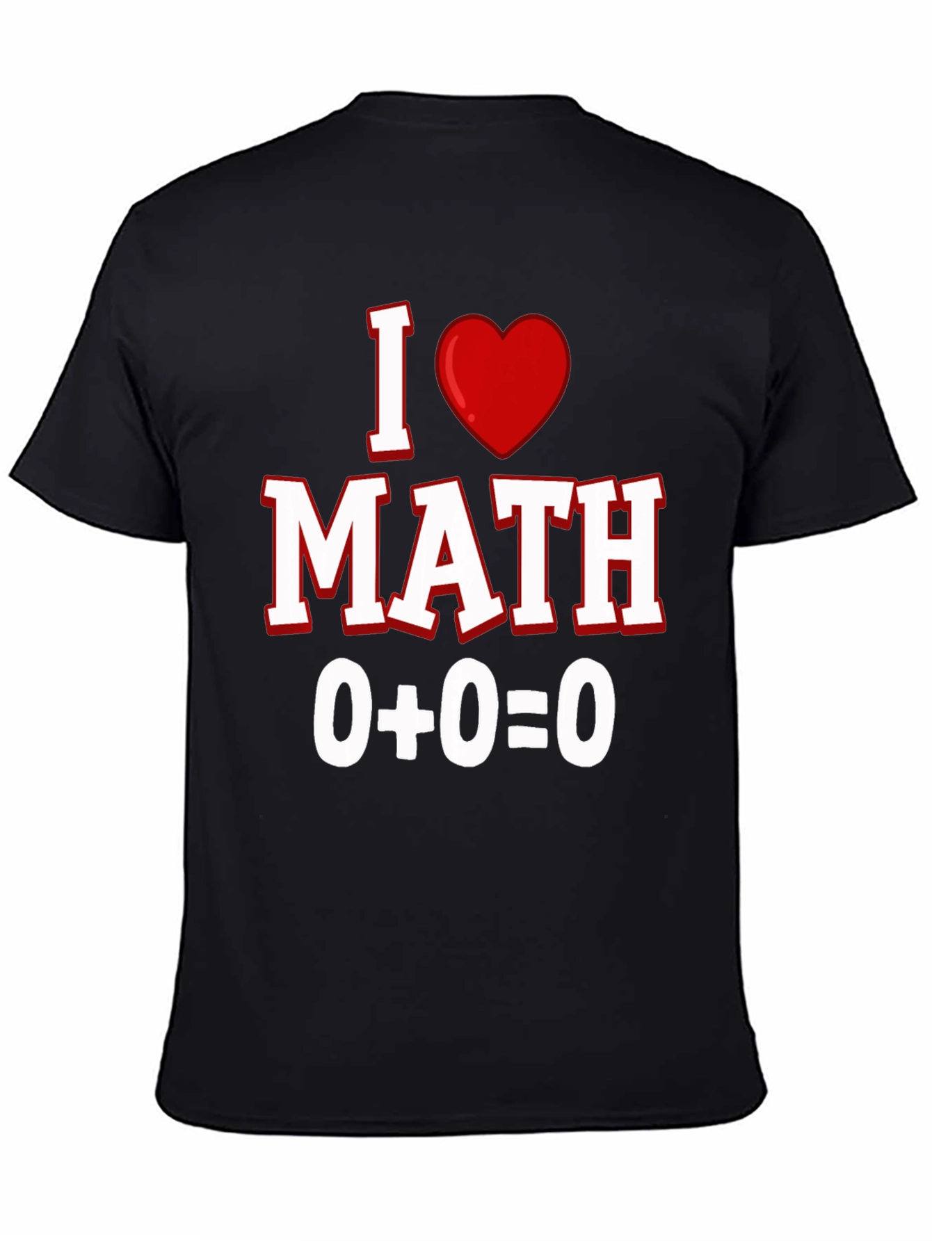 Black I Heart Math T-Shirt - Equation Design view 4