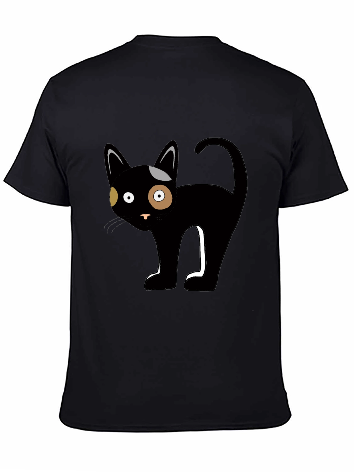 Black Black Cat Graphic Tee - Unique Cartoon Design view 4