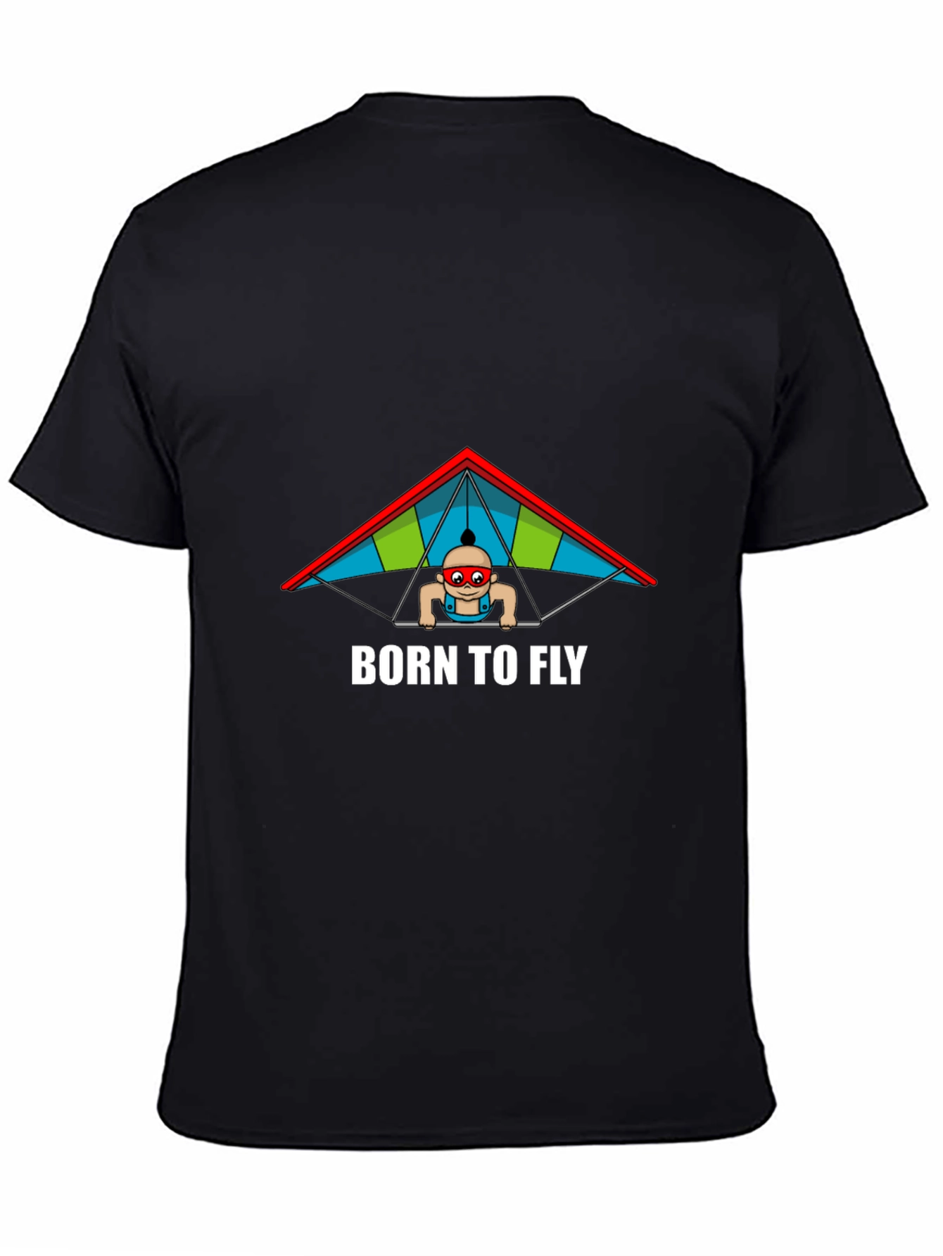 Black Born To Fly Black T-Shirt view 4