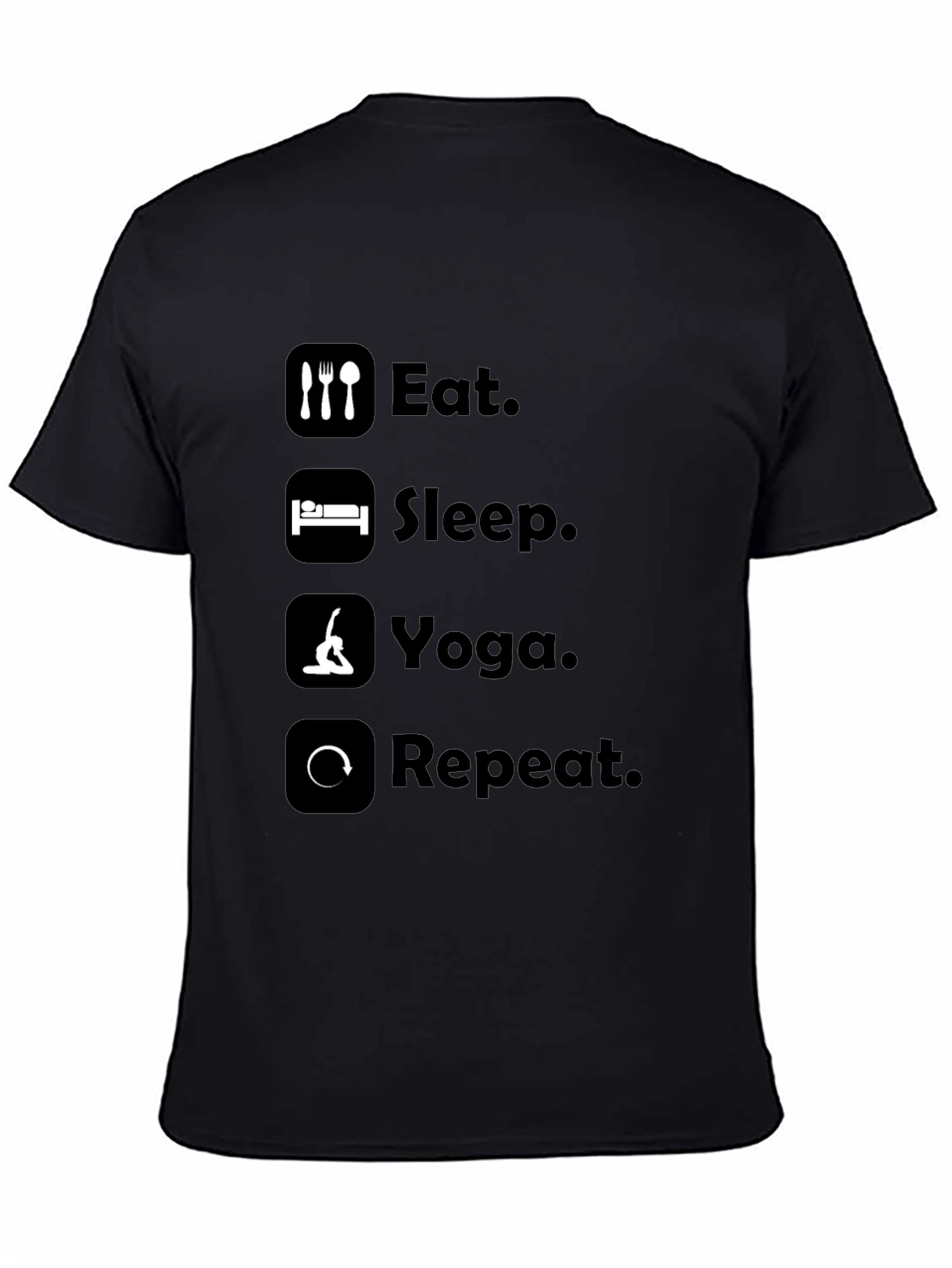 Black Eat Sleep Yoga Repeat Graphic Tee - Black T-Shirt view 4