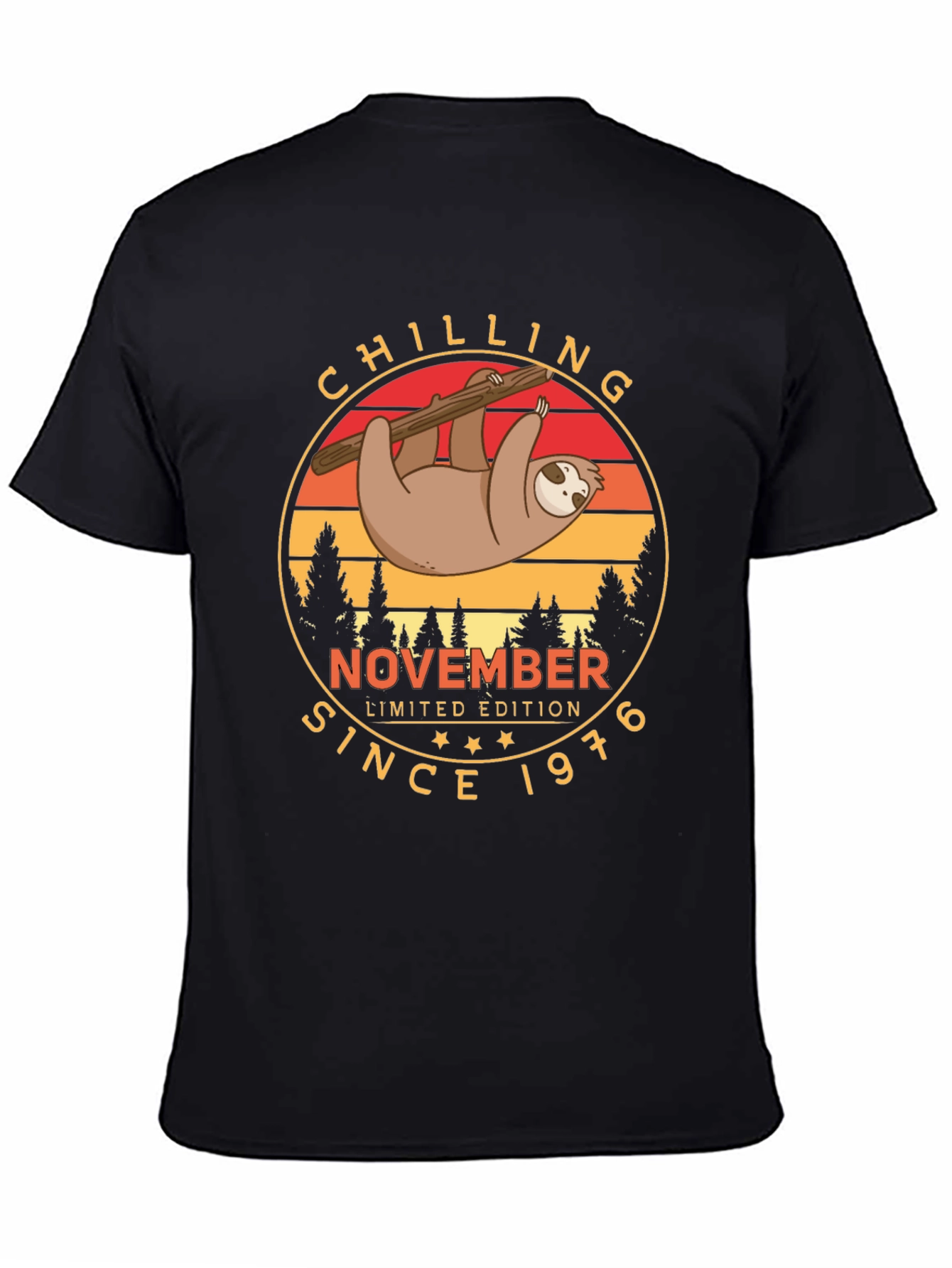 Black Chilling Sloth November 1976 Limited Edition T-Shirt view 4