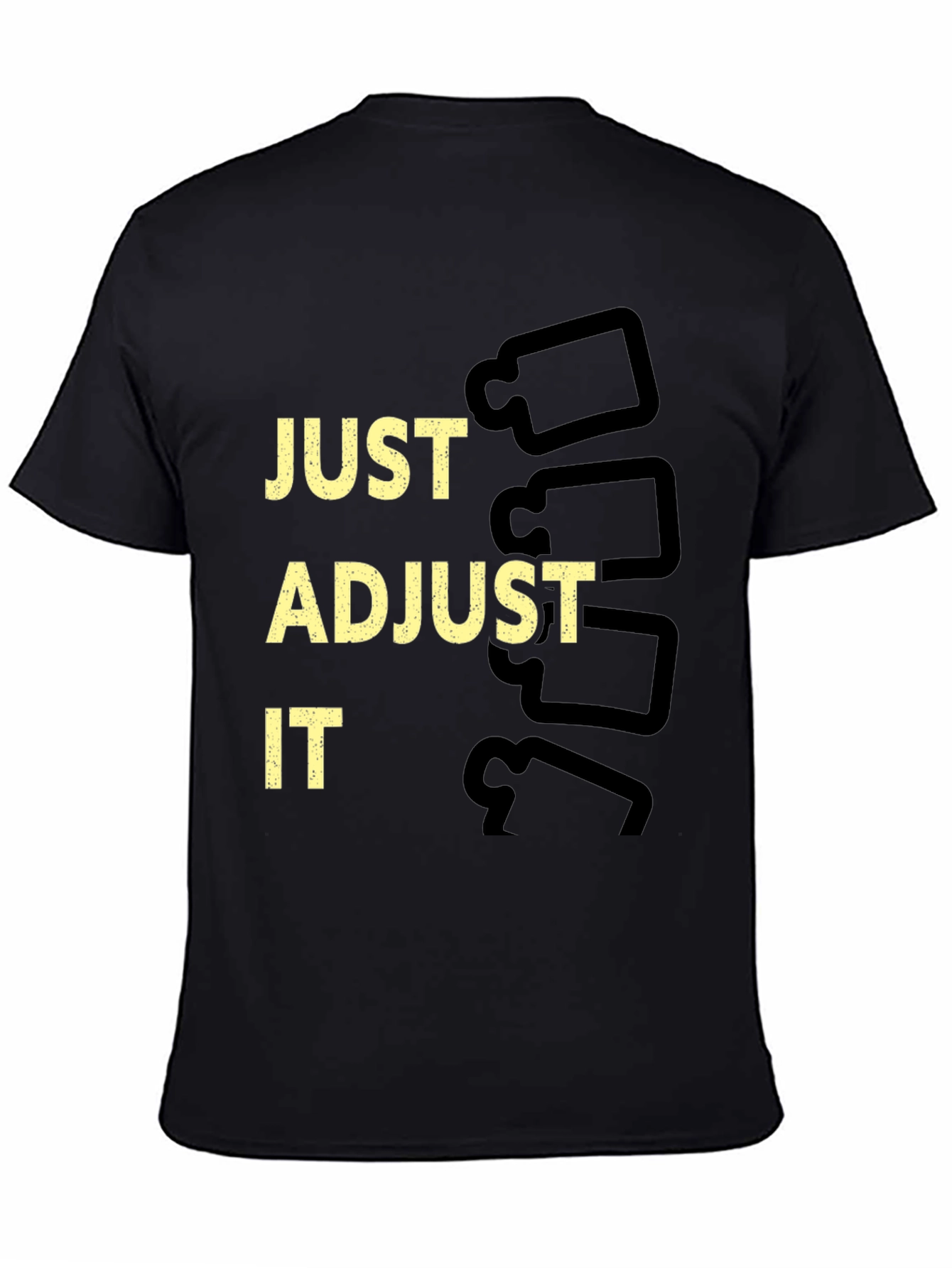 Black Just Adjust It Chiropractic T-Shirt view 4