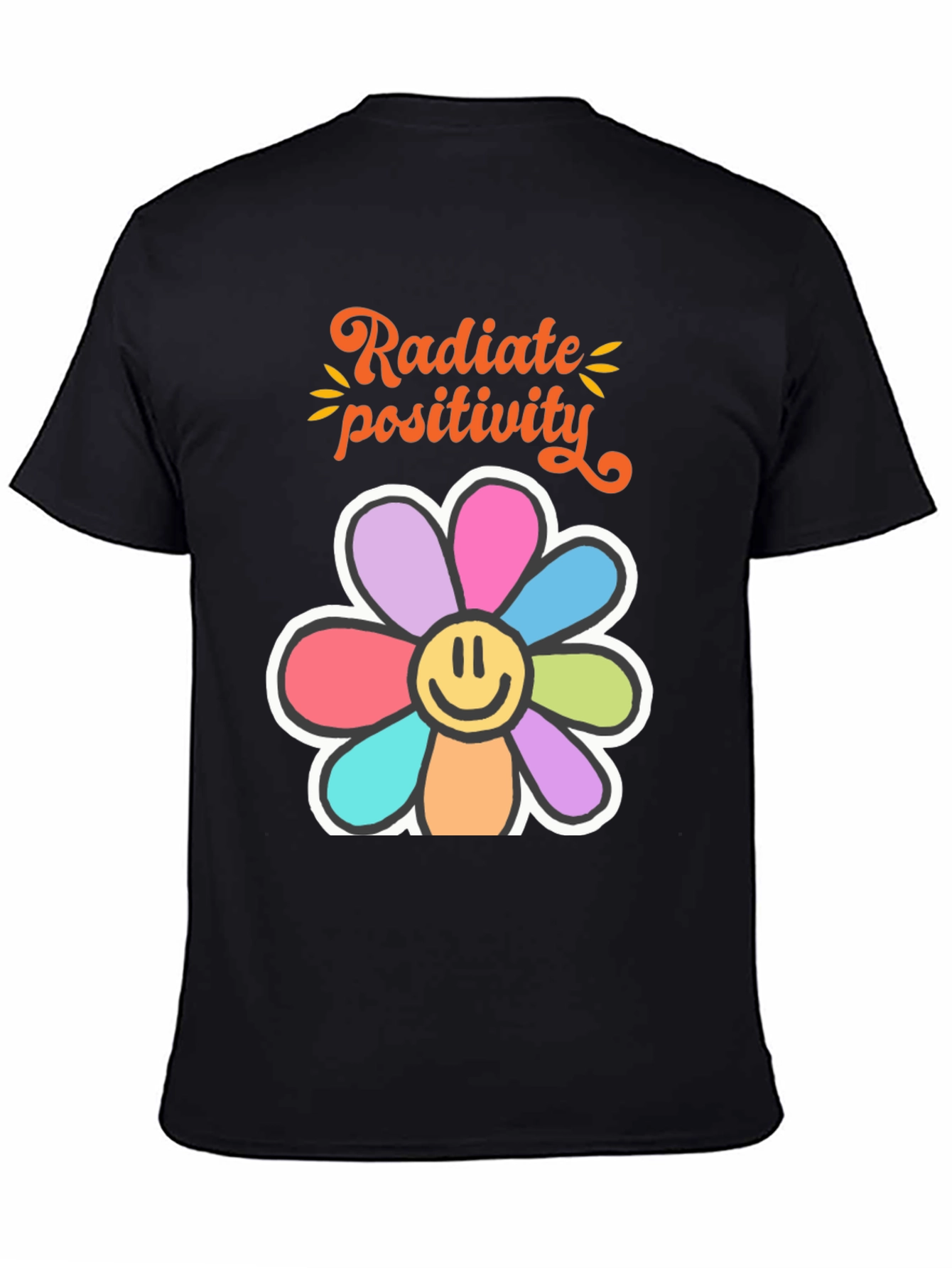 Black Radiate Positivity Graphic T-Shirt view 4