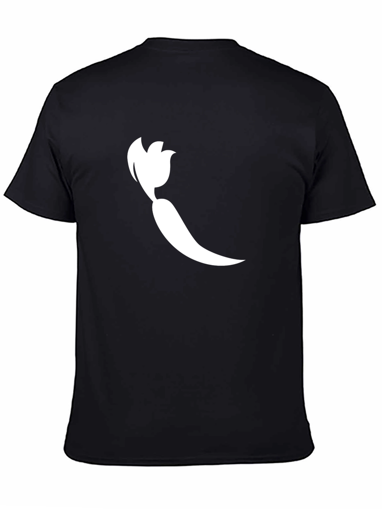 Black Chili Pepper Graphic Tee - Bold Black Cotton T-Shirt view 4