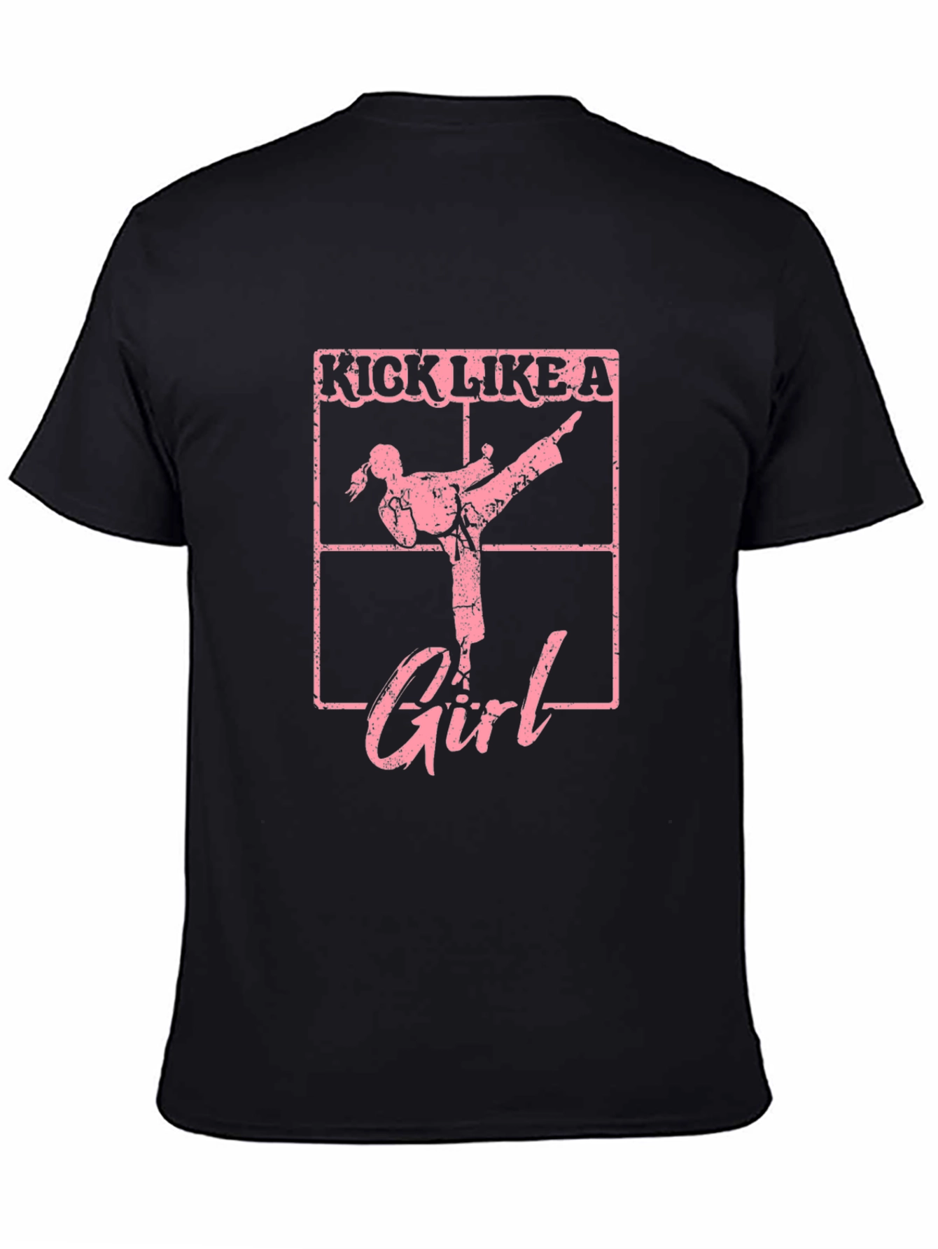 Black Kick Like a Girl T-Shirt - Martial Arts Tee view 4