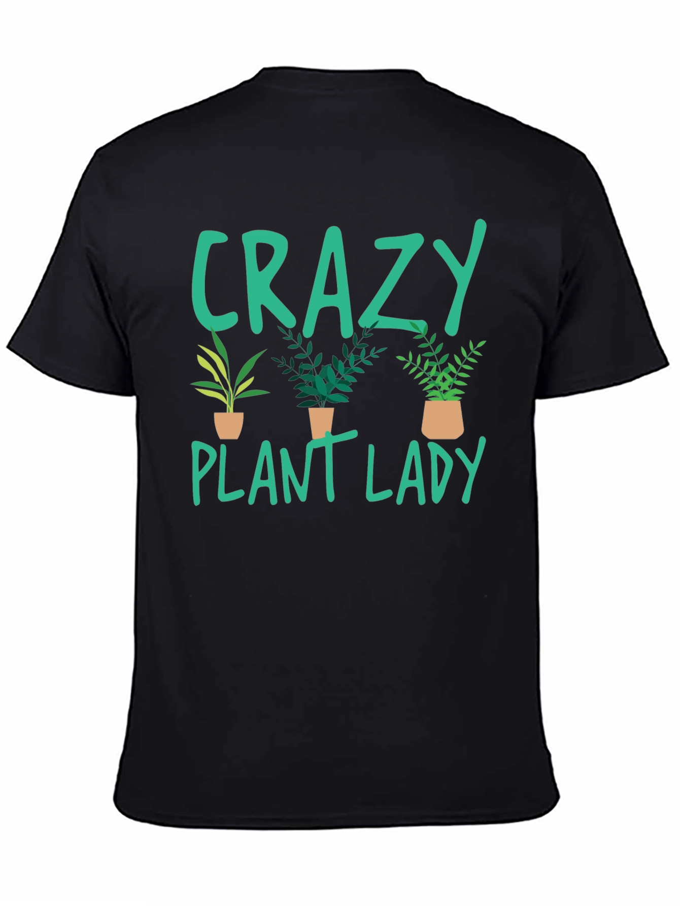 Black Crazy Plant Lady T-Shirt - Plant Lover Gift view 4