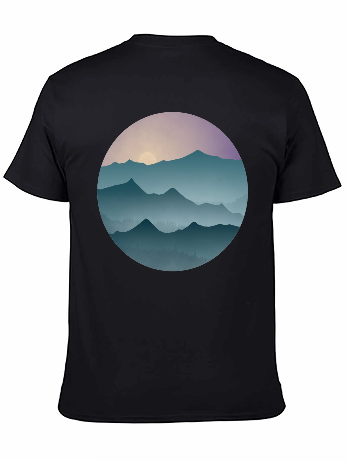 Black Mountain Sunset Graphic T-Shirt view 4