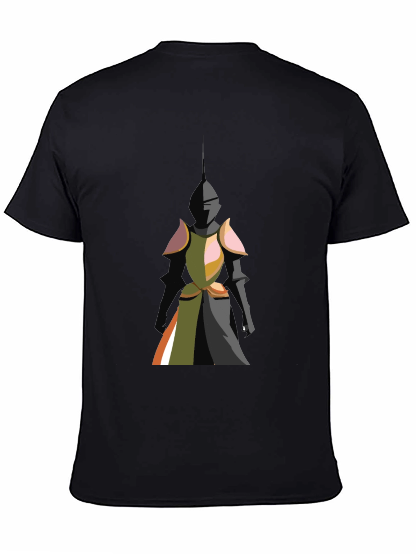 Black Knight Graphic Tee - Bold Black Cotton T-Shirt view 4