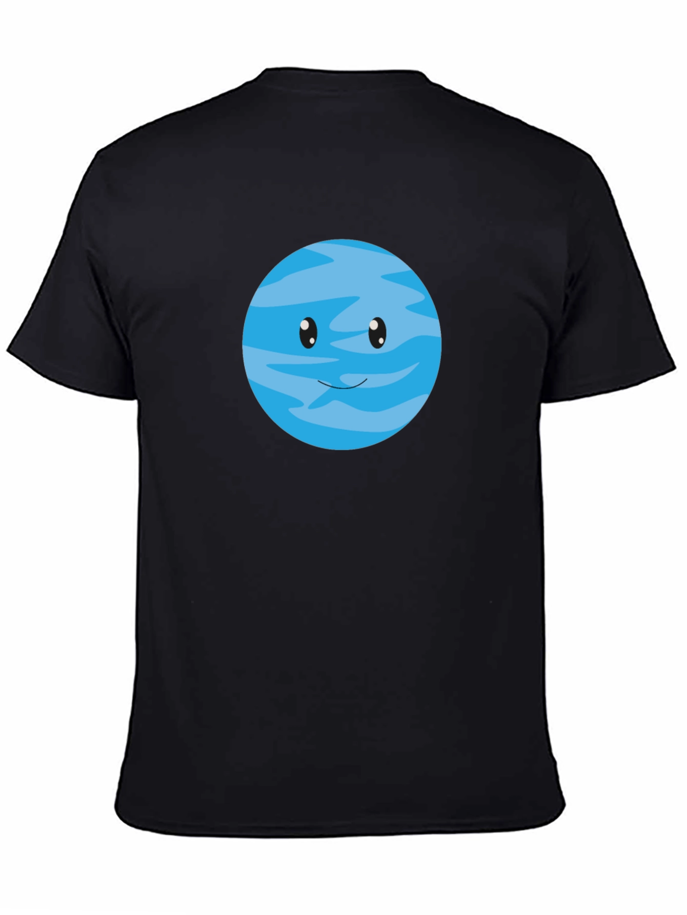Black Cute Cartoon Planet Graphic T-Shirt view 4