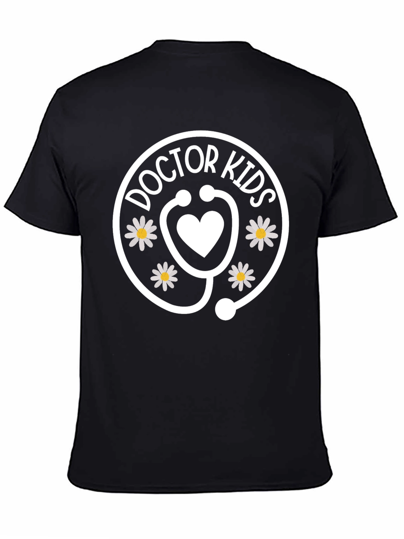 Black Doctor Kids T-Shirt - Heart Stethoscope Cute view 4