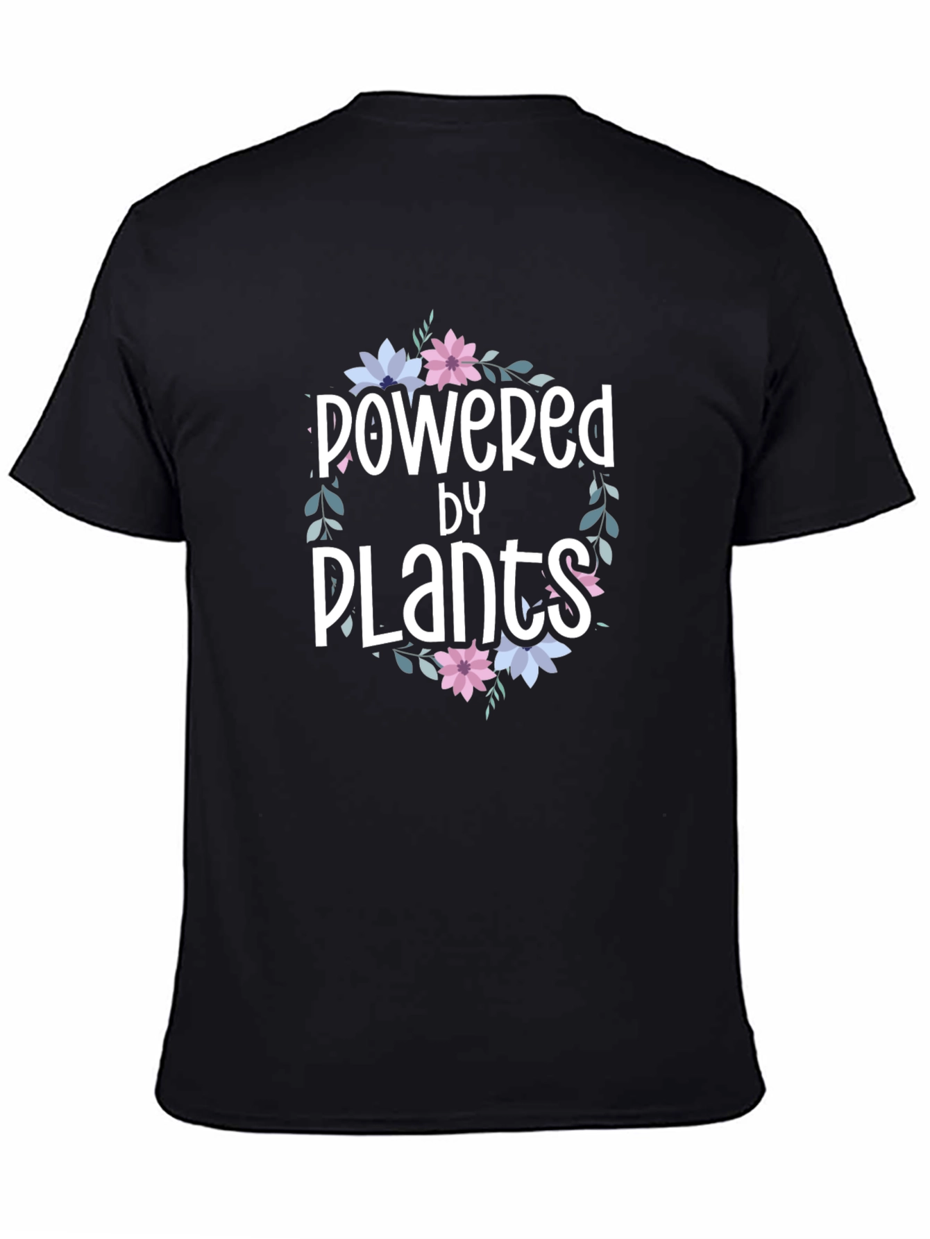Black Powered by Plants T-Shirt - Vegan Tee view 4