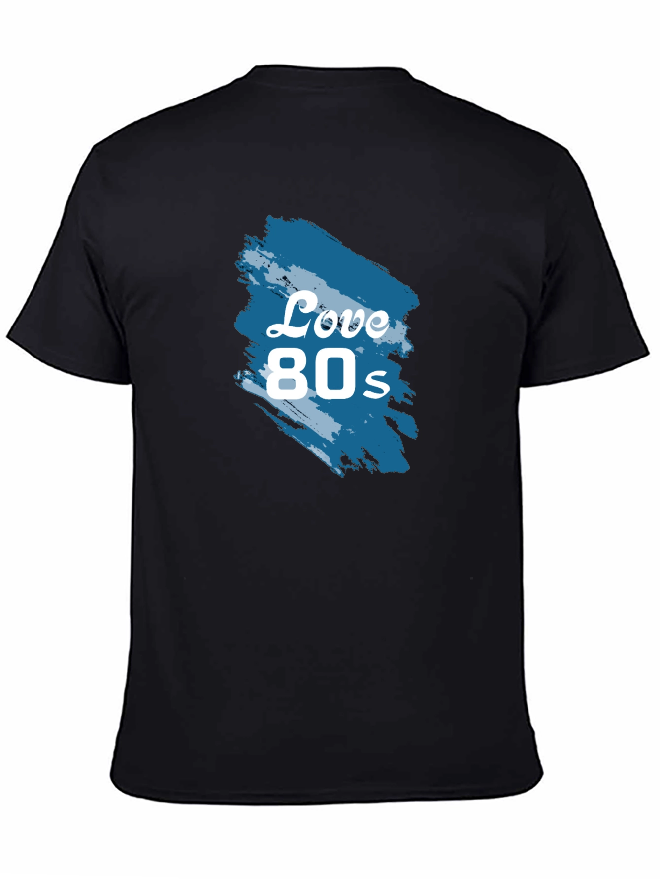 Black Love 80s Retro Graphic Tee - Classic Black T-Shirt view 4