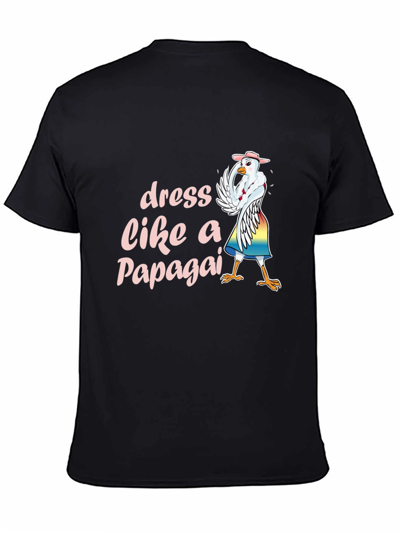 Black Dress Like a Papagai T-Shirt Funny Chicken Tee view 4