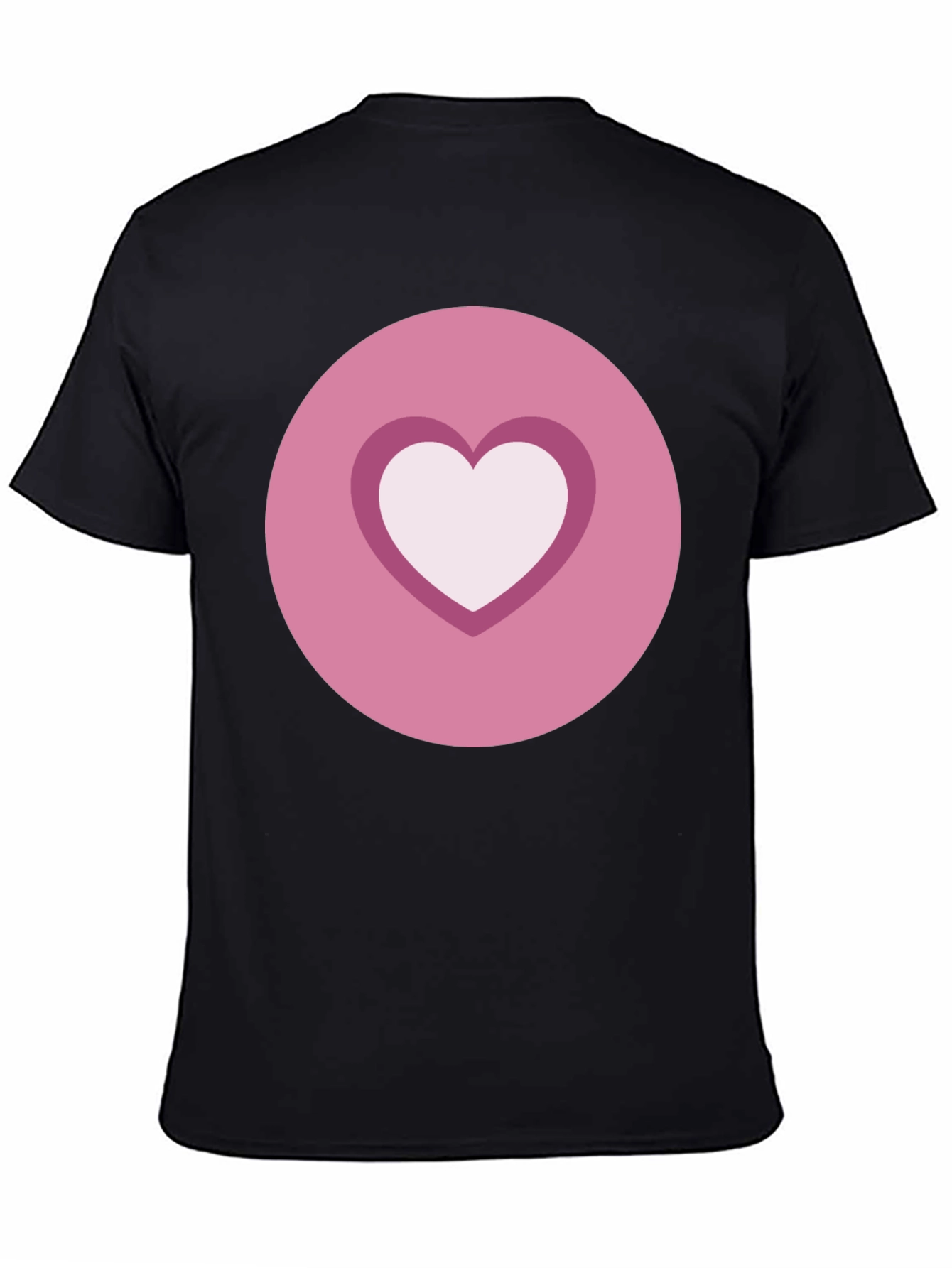 Black Heart Circle Graphic Tee - Casual Black Shirt view 4