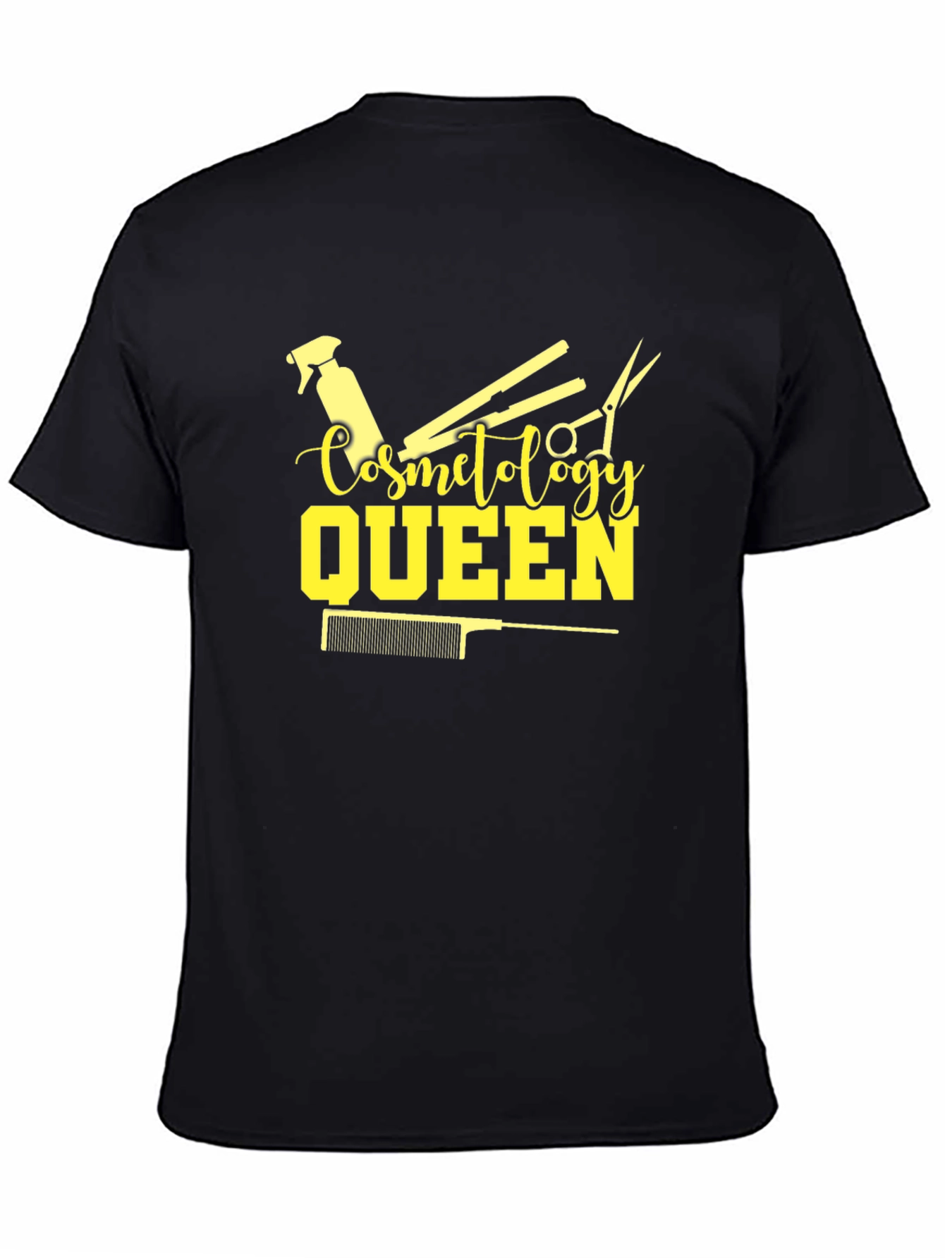 Black Cosmetology Queen T-Shirt - Black, Stylish Design view 4
