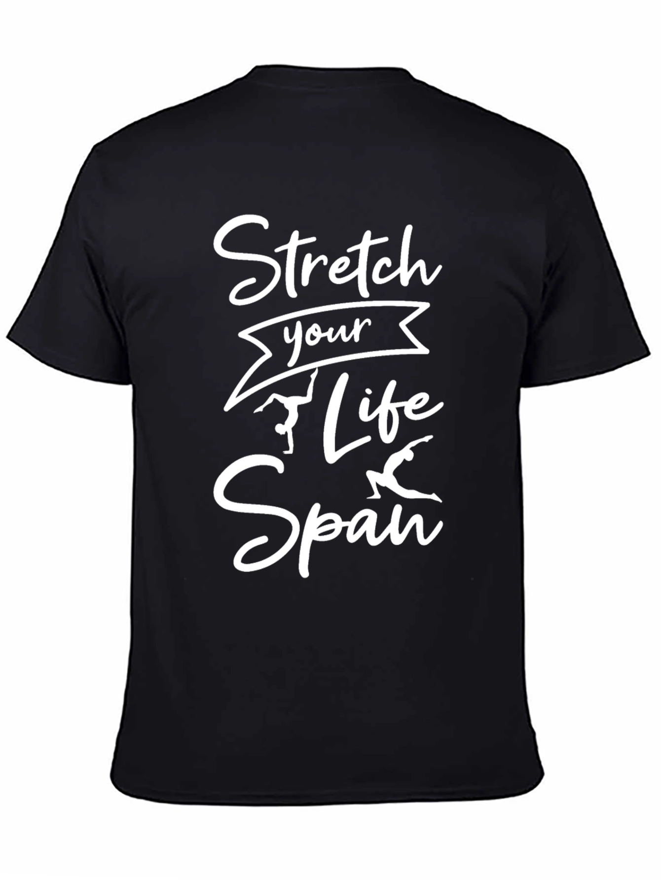 Black Stretch Your Life Span Black T-Shirt view 4
