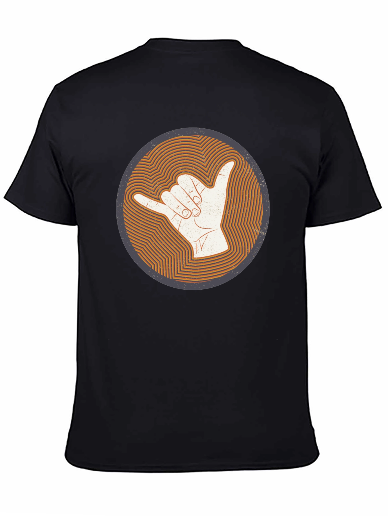 Black Shaka Hand Sign Graphic Tee - Casual Comfort view 4