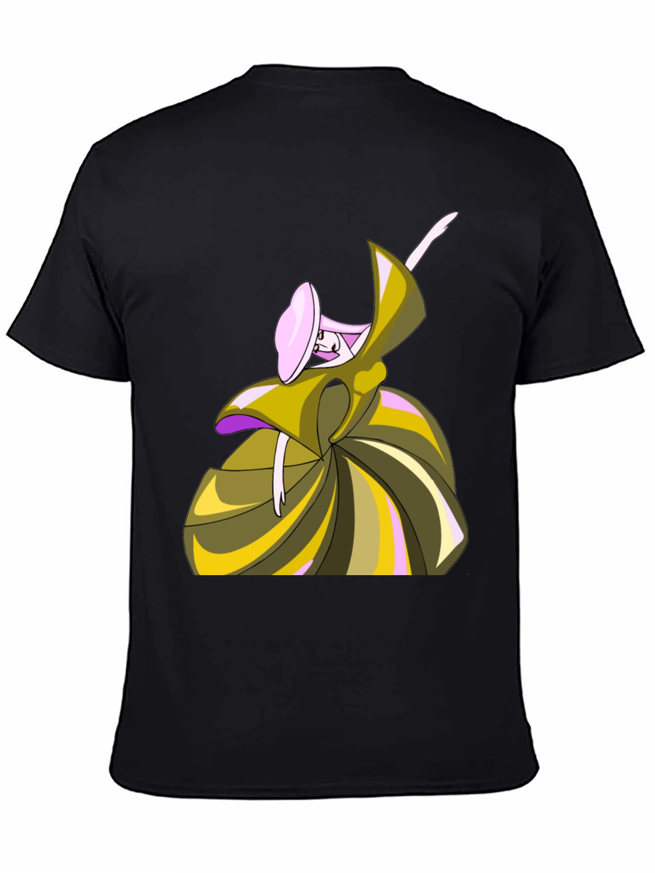 Black Whimsical Cartoon Dancer Graphic Tee - Unisex view 4