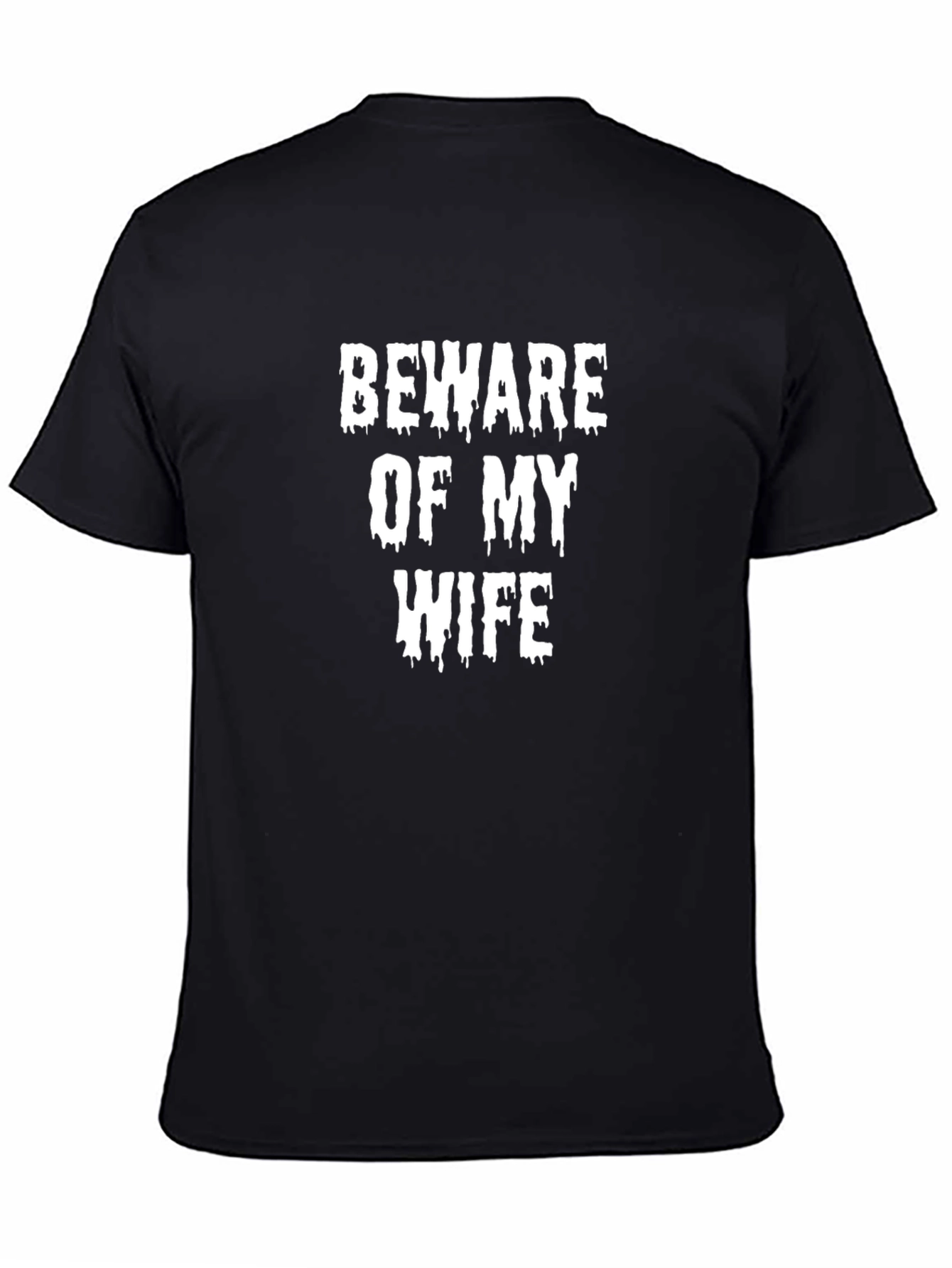 Black Beware of My Wife Graphic T-Shirt view 4