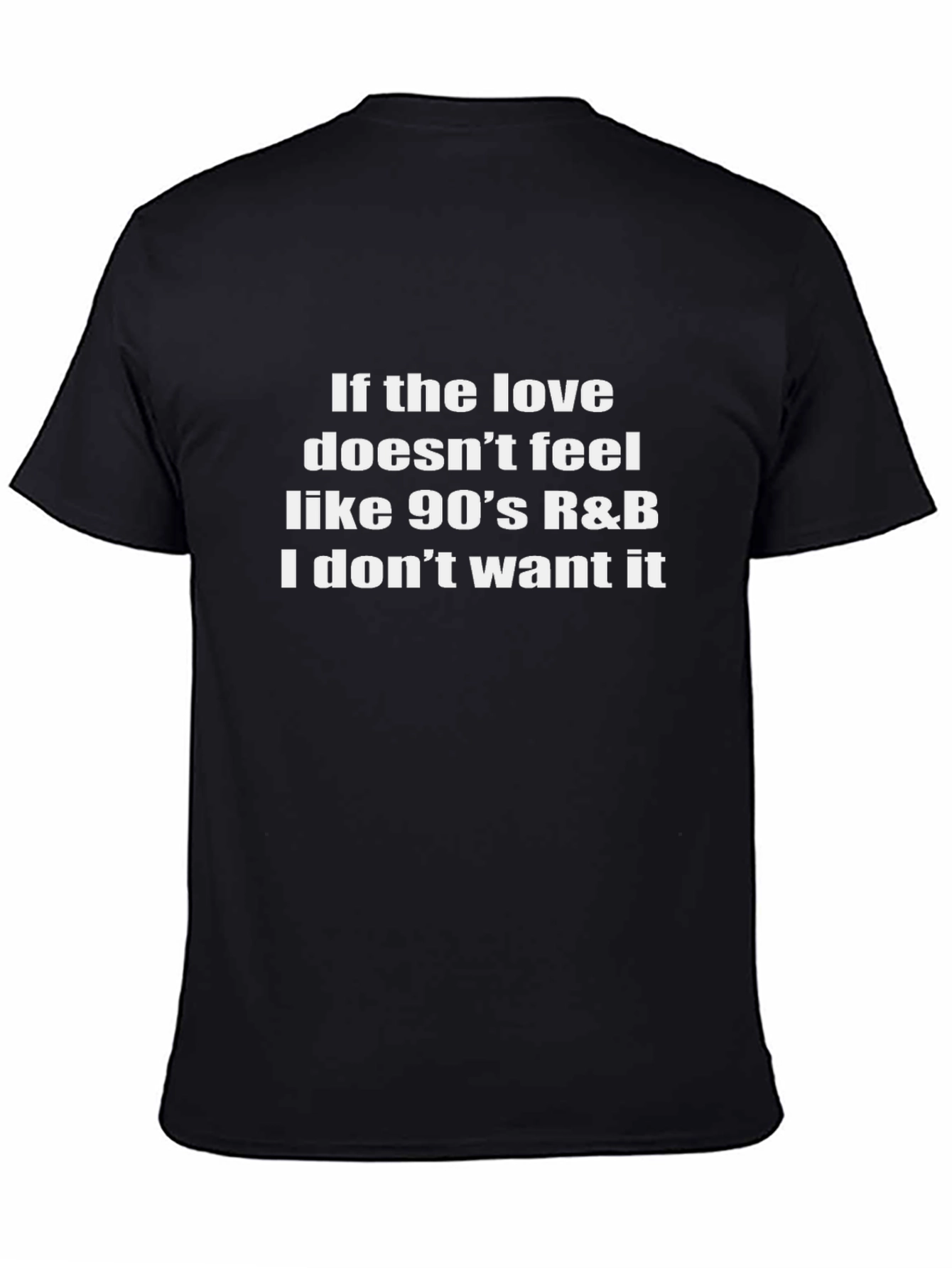 Black 90's R&B Love Tee - Unisex Black T-Shirt view 4