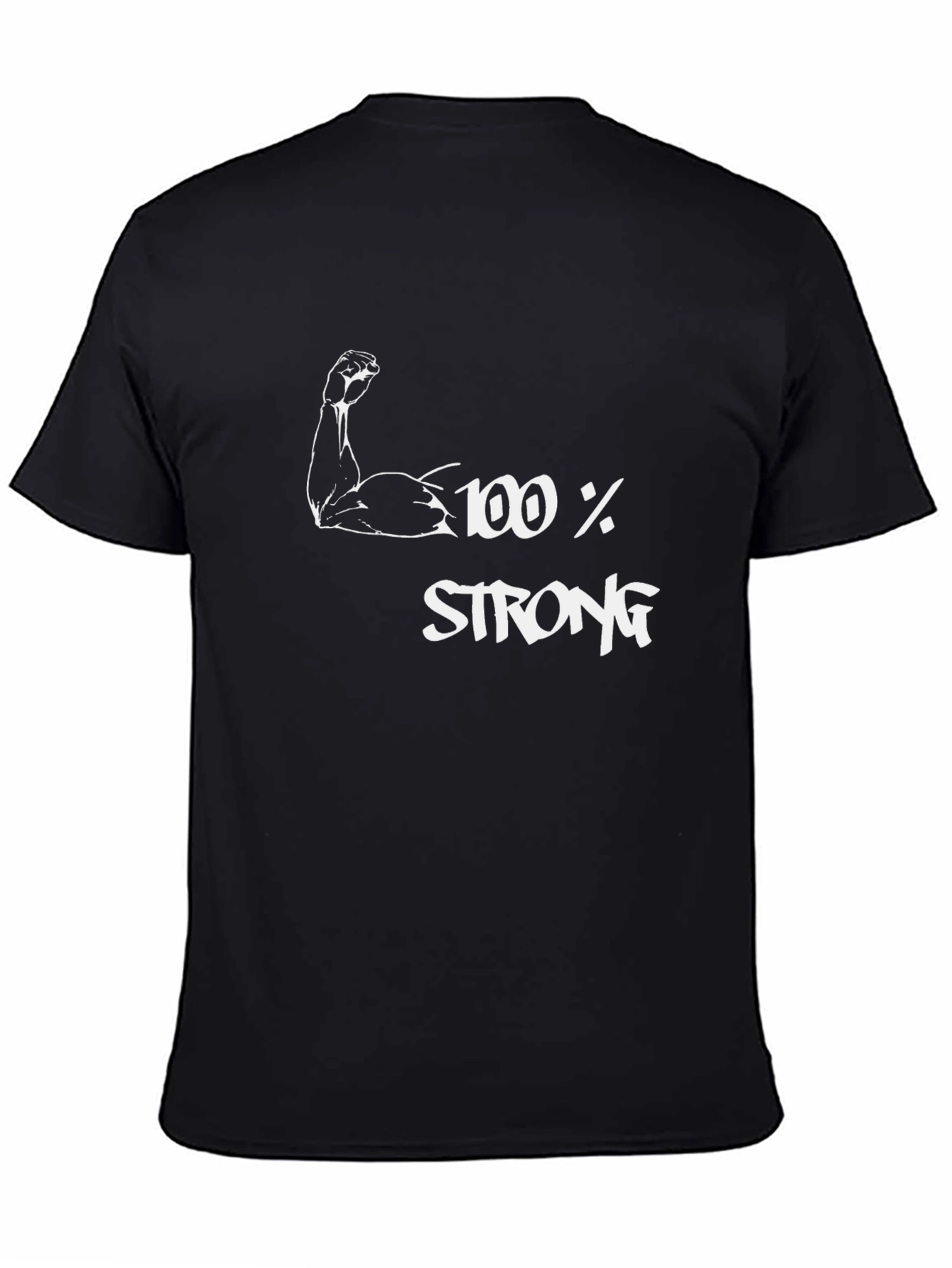 Black 100% Strong Graphic T-Shirt - Black view 4