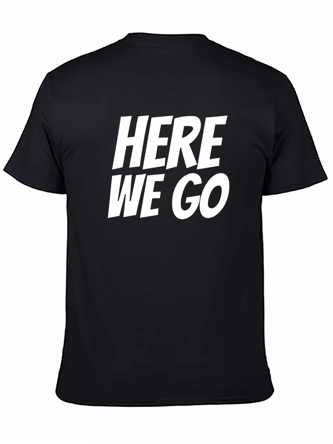 Black Here We Go Bold Graphic Tee - Black view 4