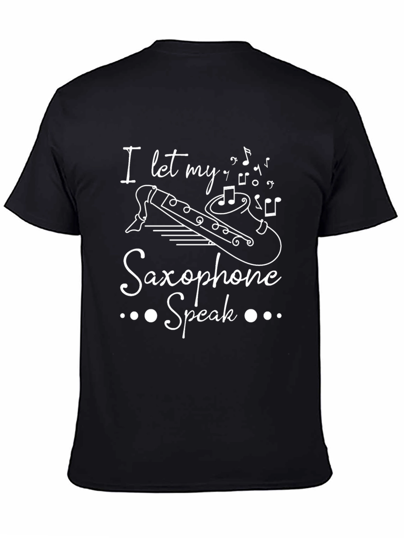 Black Saxophone Speak Graphic Tee - Music Lover T-Shirt view 4