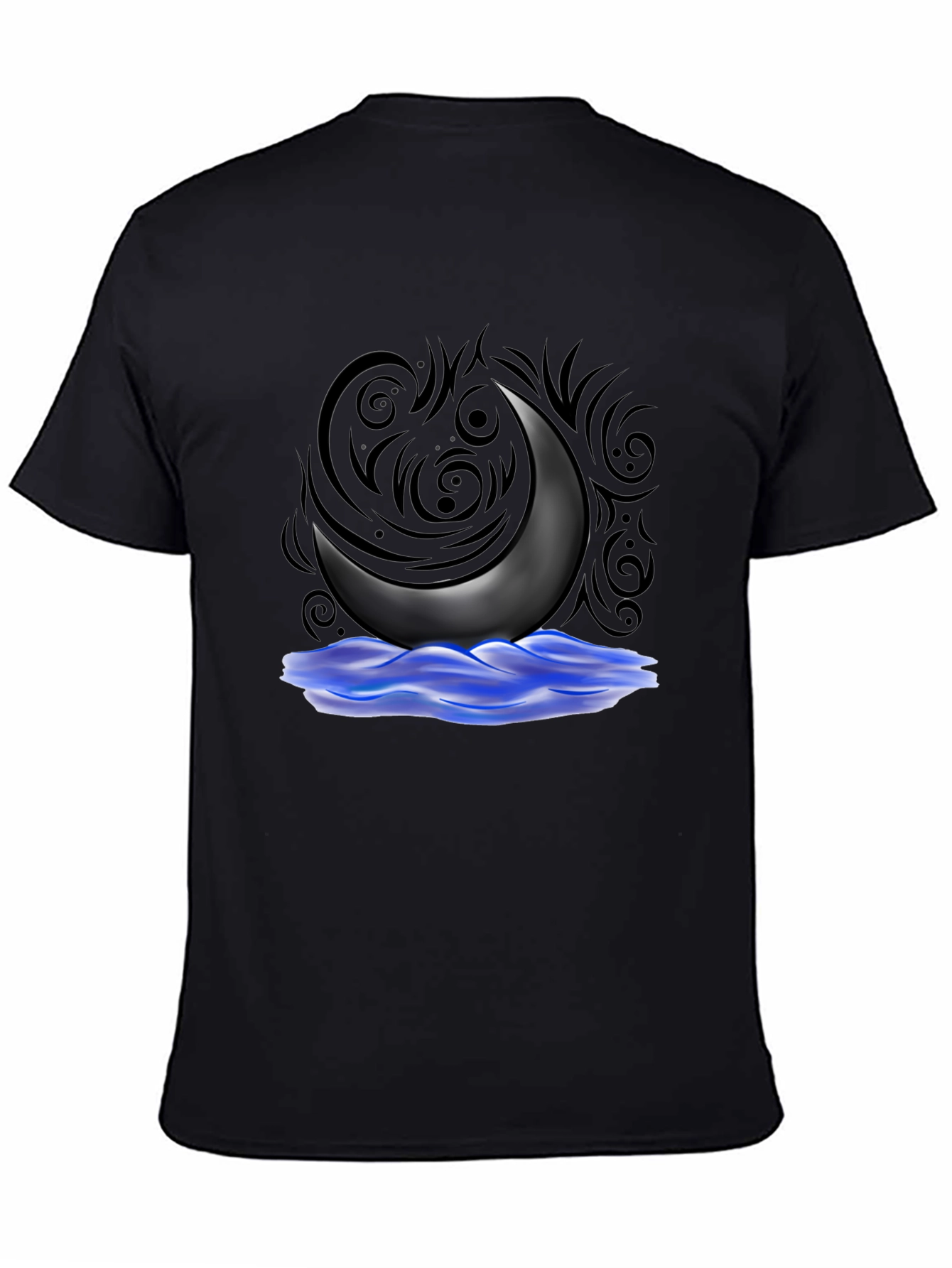 Black Crescent Moon T-Shirt - Black Graphic Tee view 4