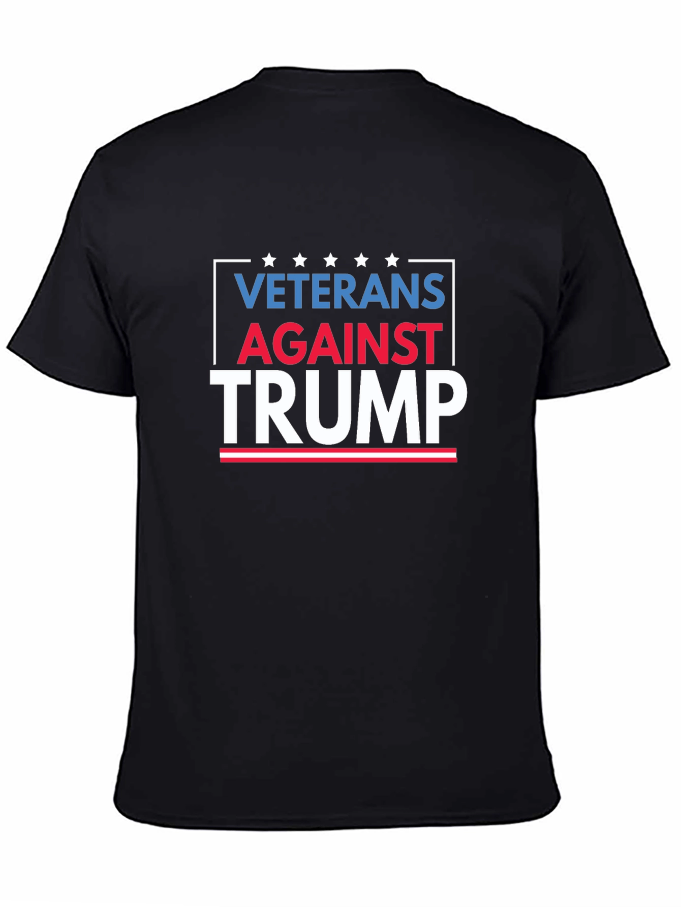 Black Veterans Against Trump Graphic Tee - Black Cotton Shirt view 4