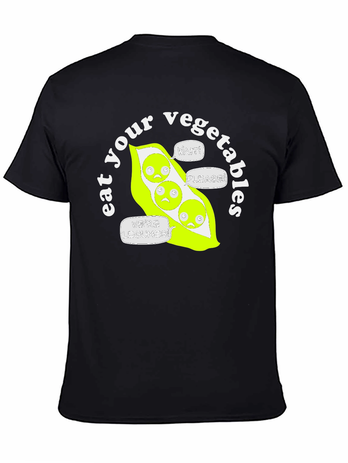 Black Eat Your Vegetables Funny Graphic T-Shirt view 4