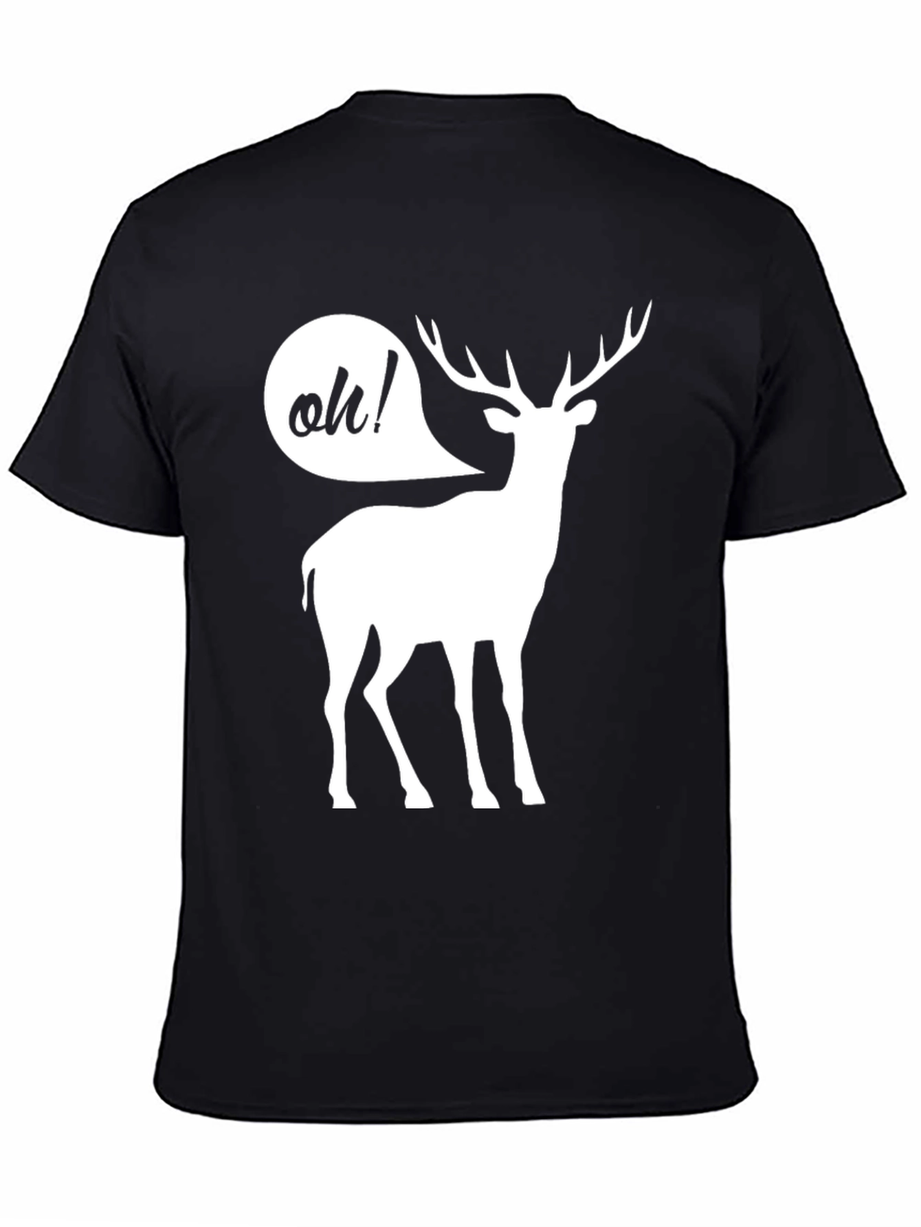 Black Oh Deer! Funny Graphic T-Shirt view 4