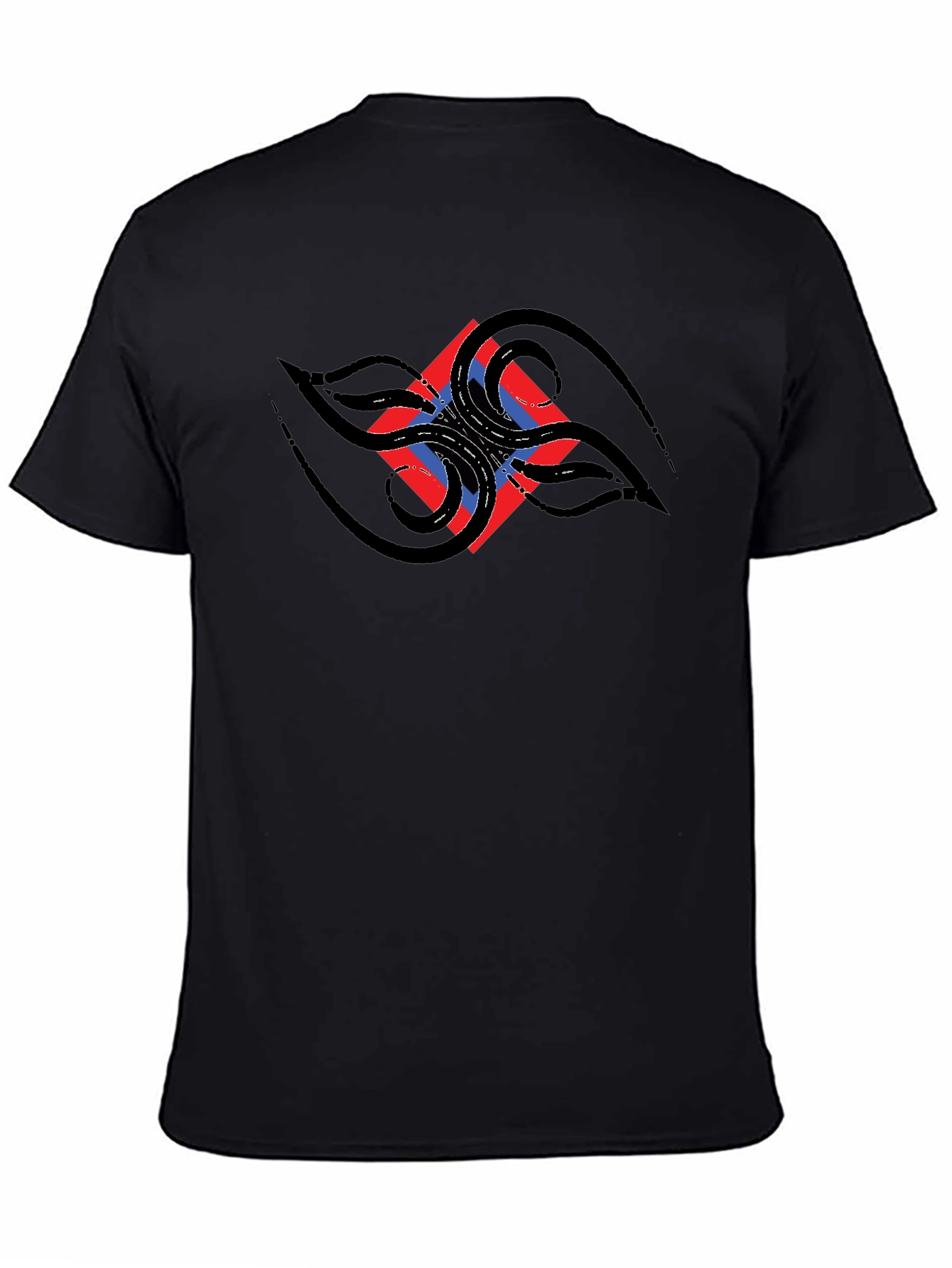 Black Abstract Graphic Black T-Shirt view 4