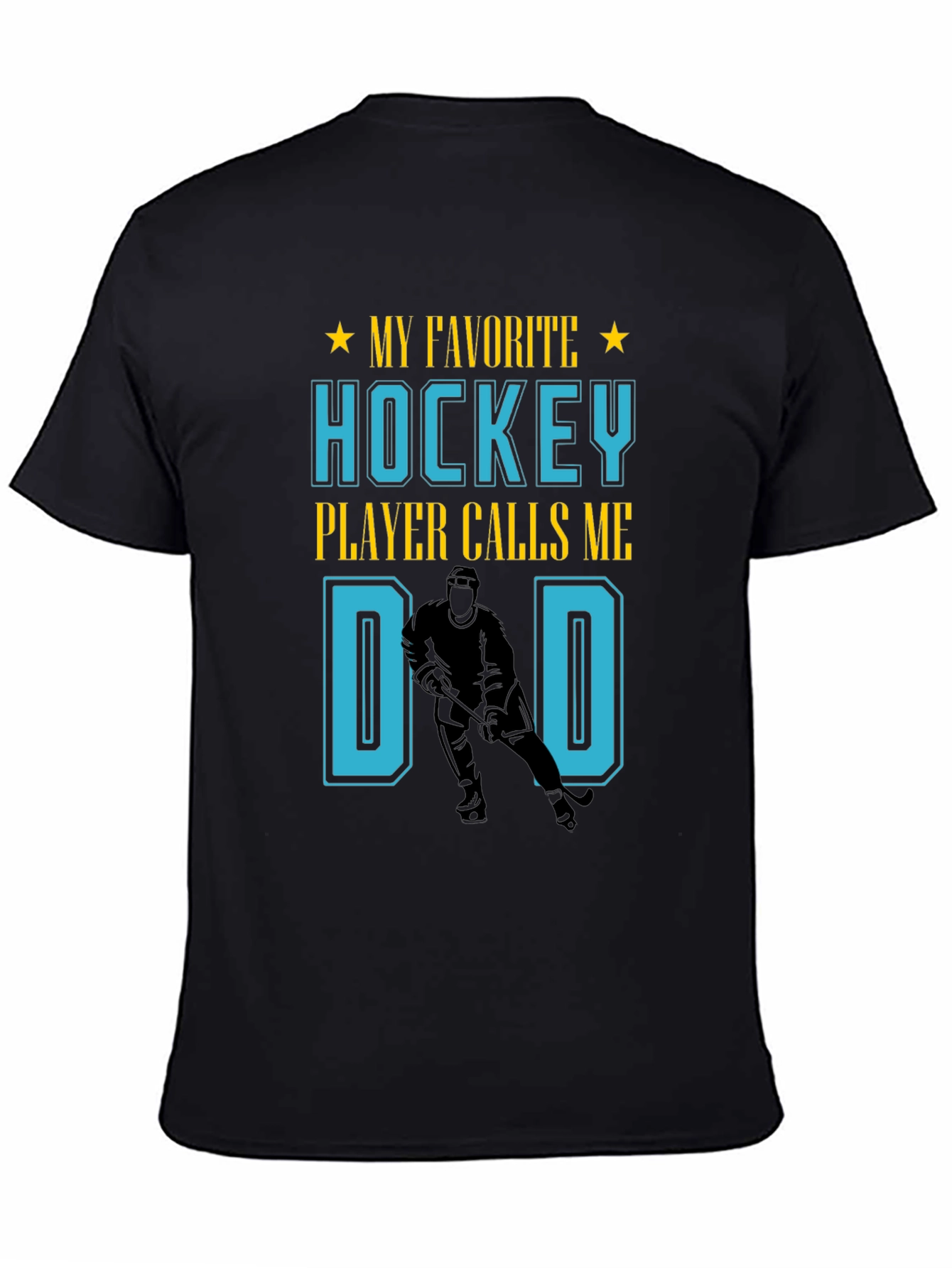 Black Hockey Dad T-Shirt view 4