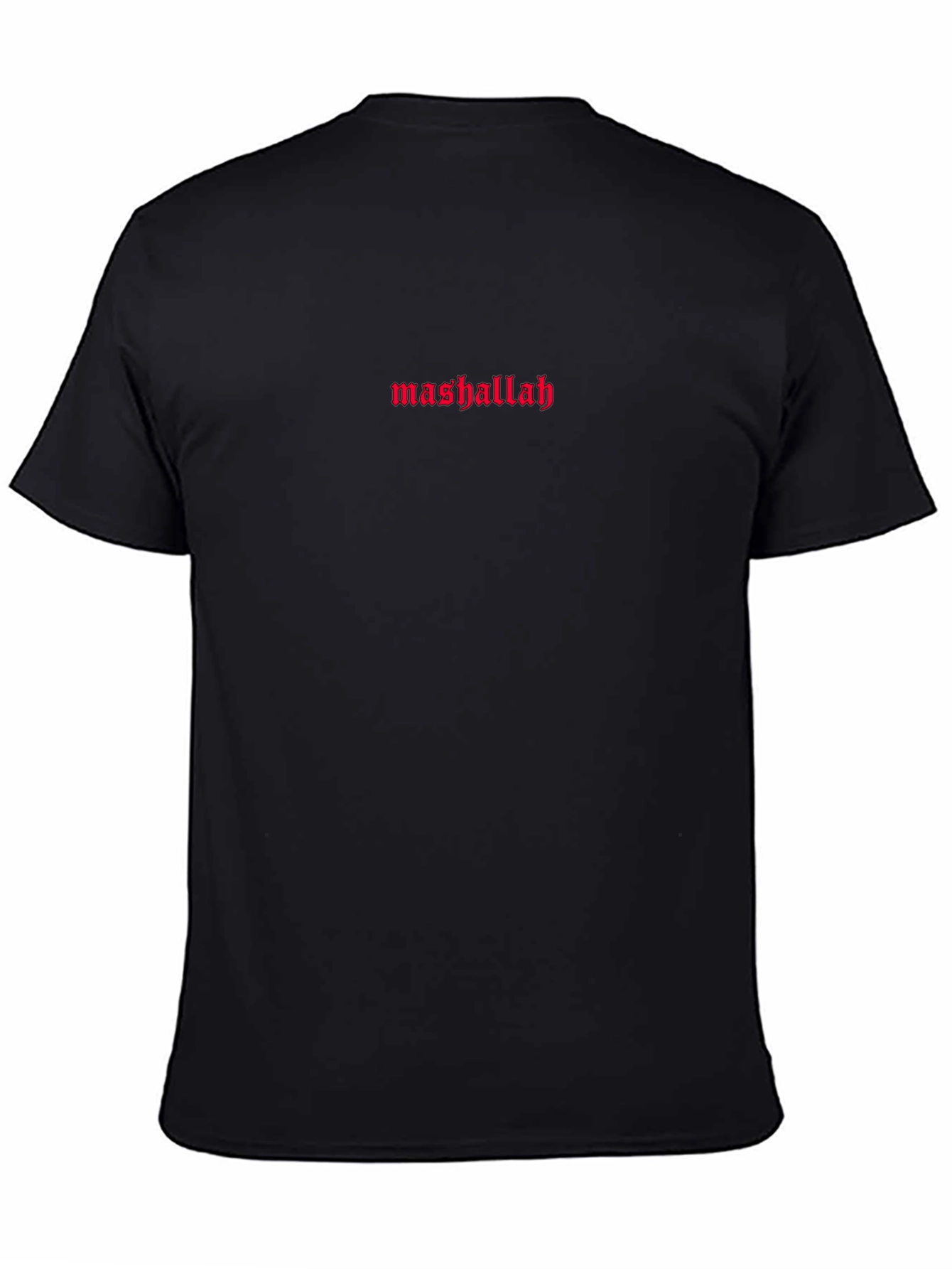 Black Mashallah Red Text Black T-Shirt view 4