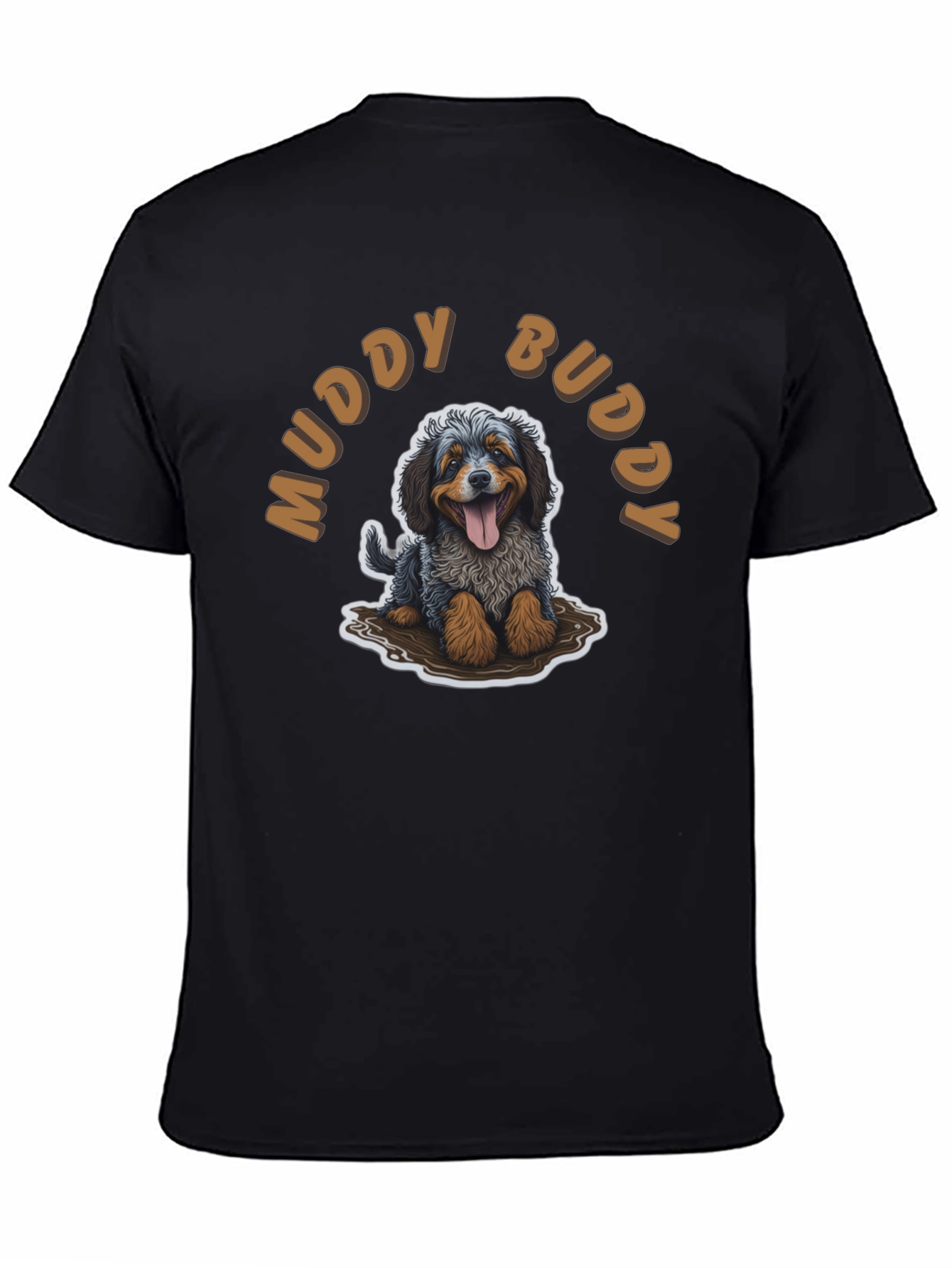 Black Muddy Buddy Dog T-Shirt view 4