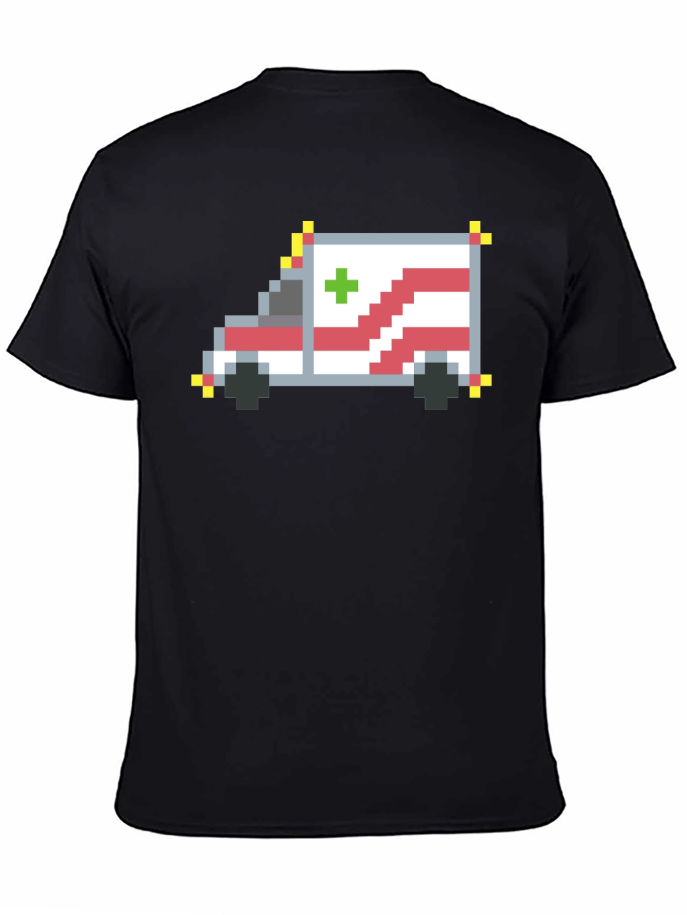 Black Pixel Ambulance Graphic T-Shirt view 4