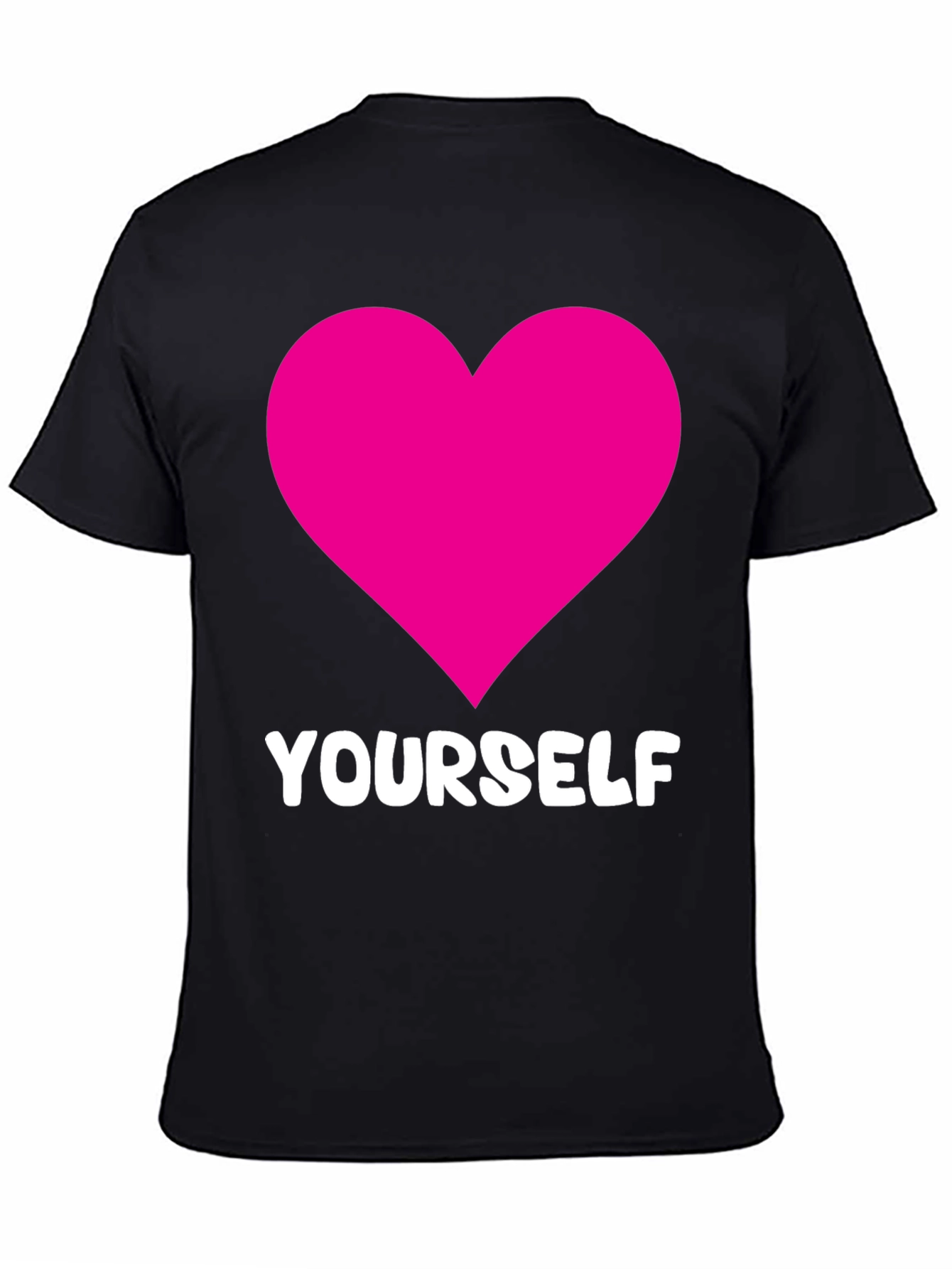 Black Love Yourself T-Shirt - Black with Pink Heart view 4
